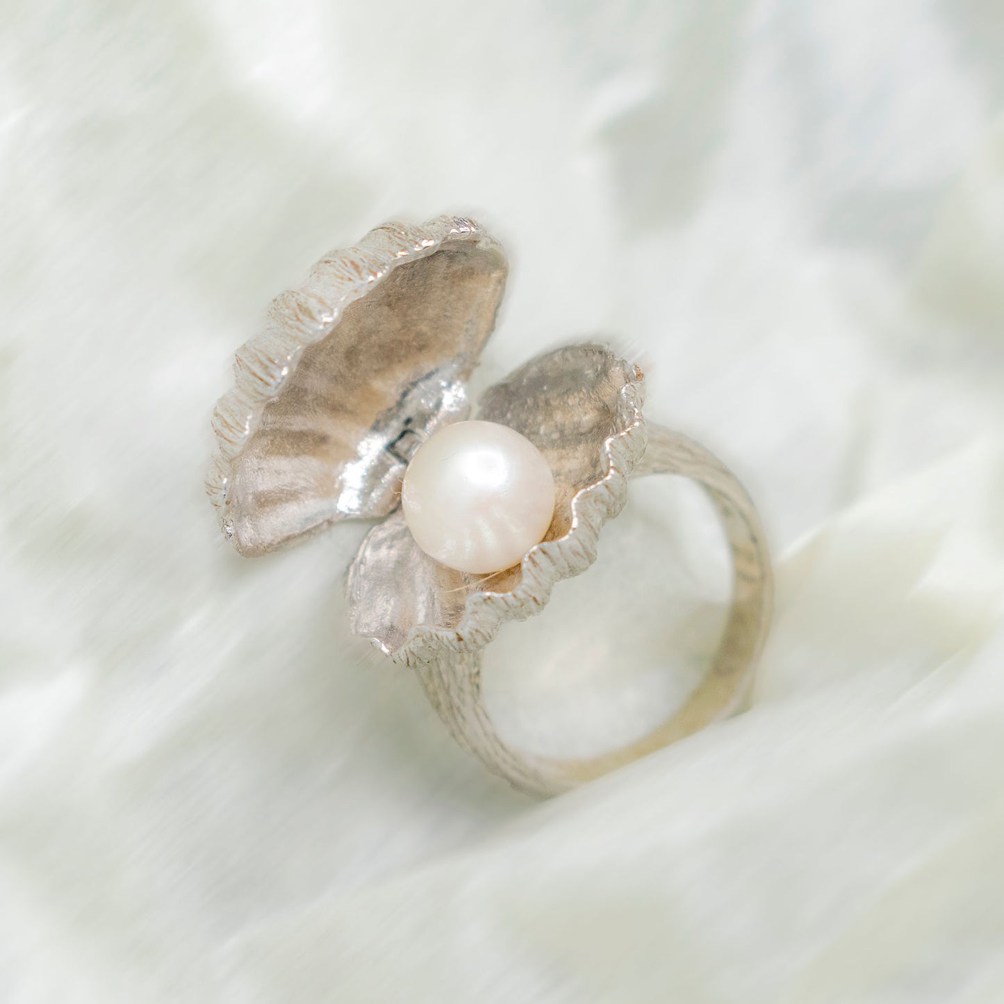 Bague Vénus - Bague Perle blanche en argent