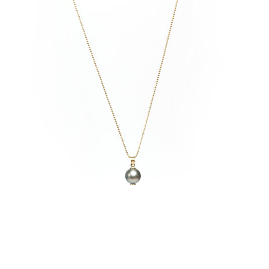 Black Tahitian Pearl Pendant | 14K Gold