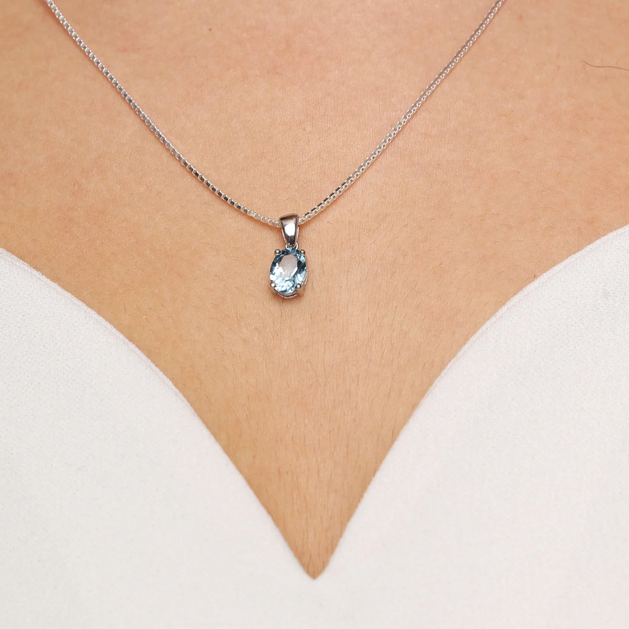 Swiss Blue Topaz Pendant