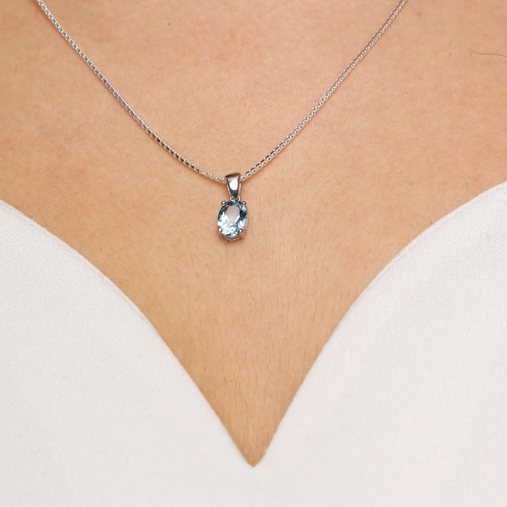 Swiss Blue Topaz Pendant