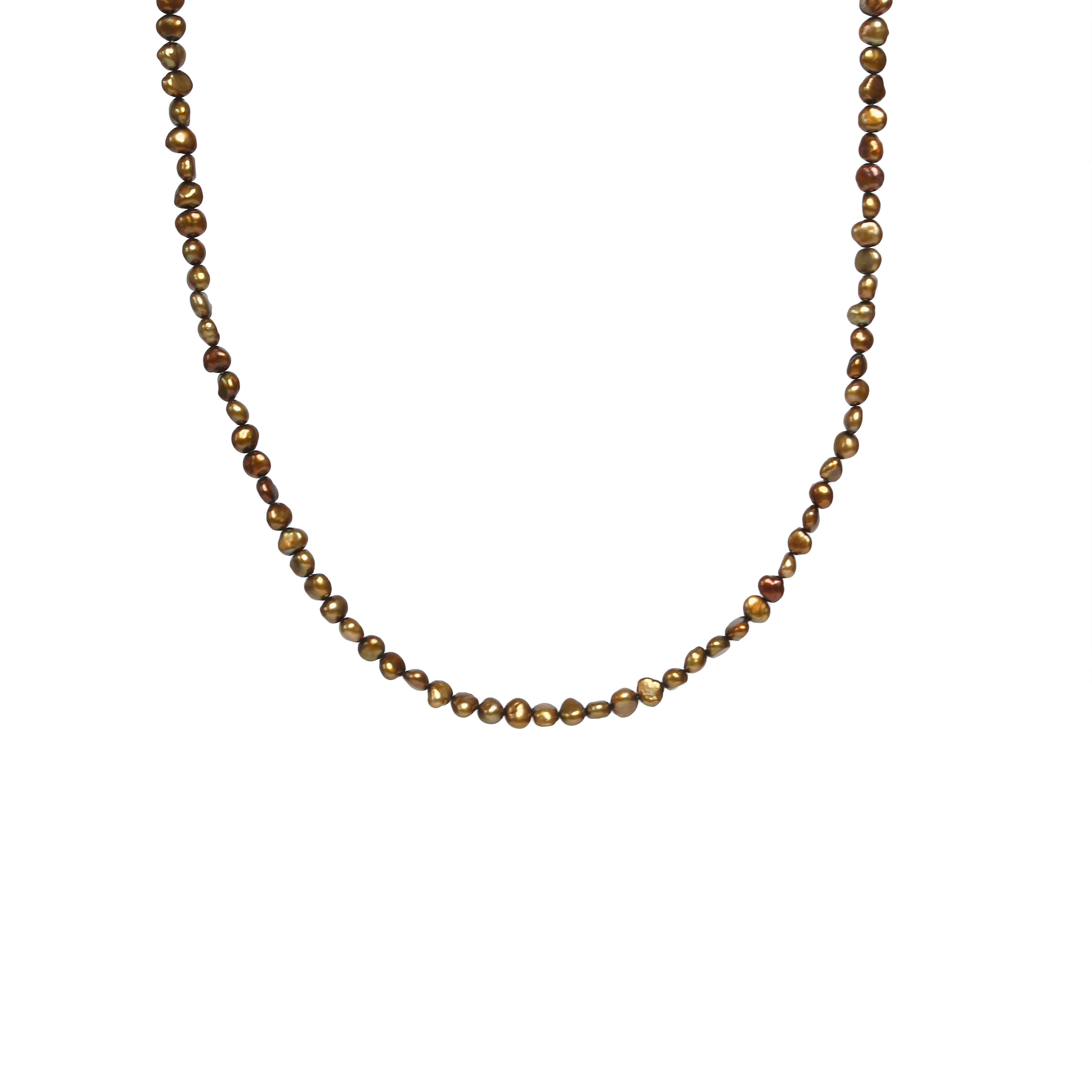 Collier de perles baroques marron