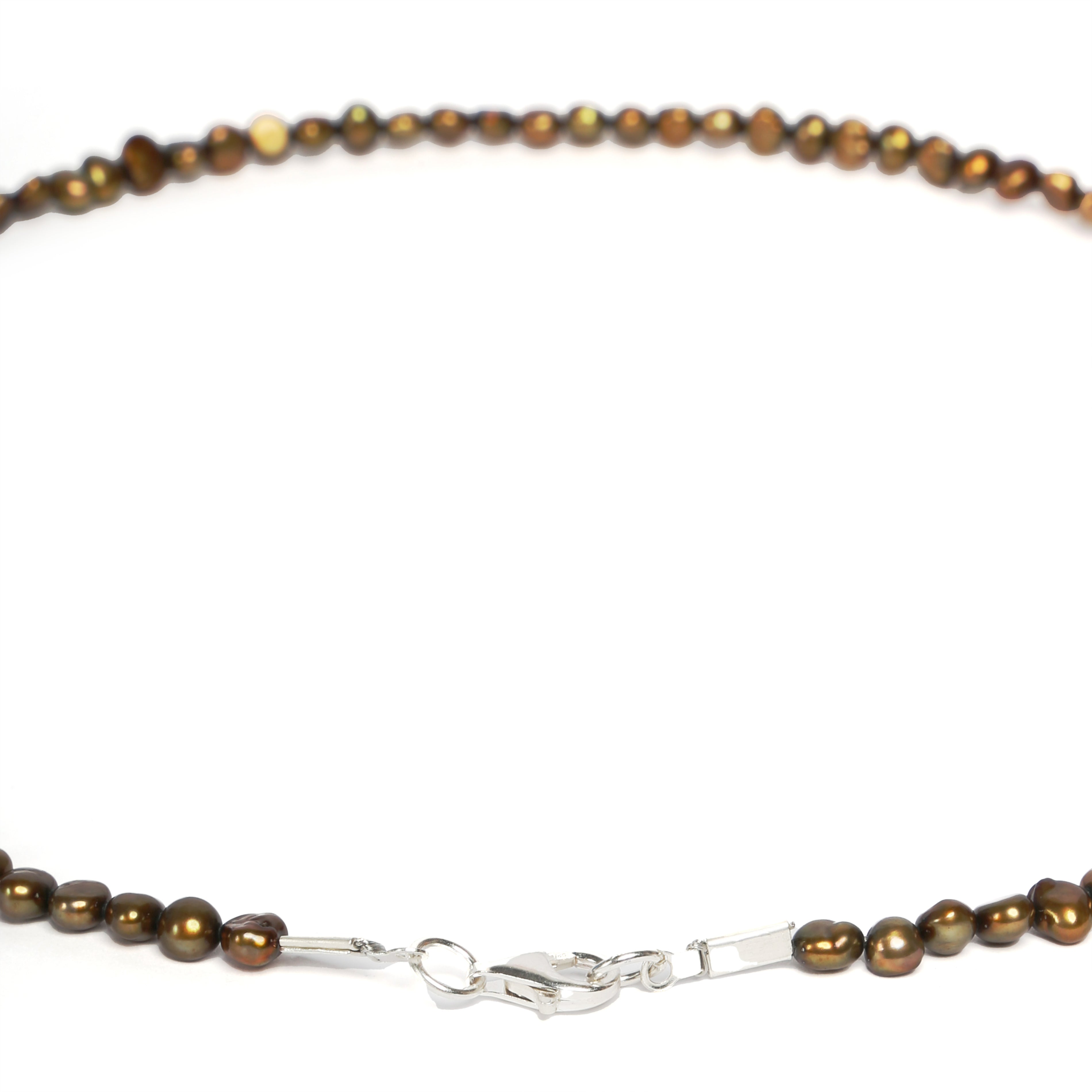 Collier de perles baroques marron