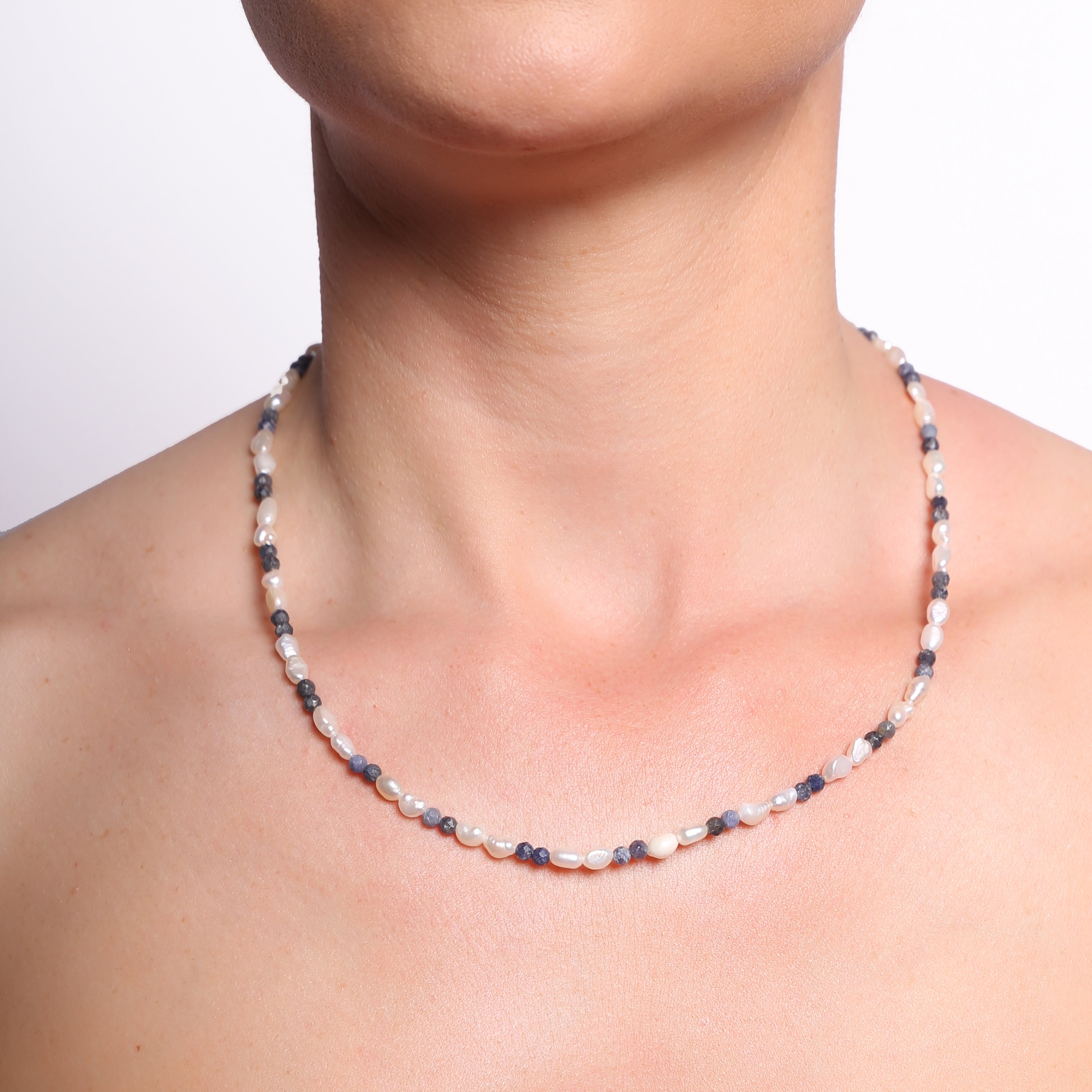 Sapphire & Freshwater Pearl Necklace