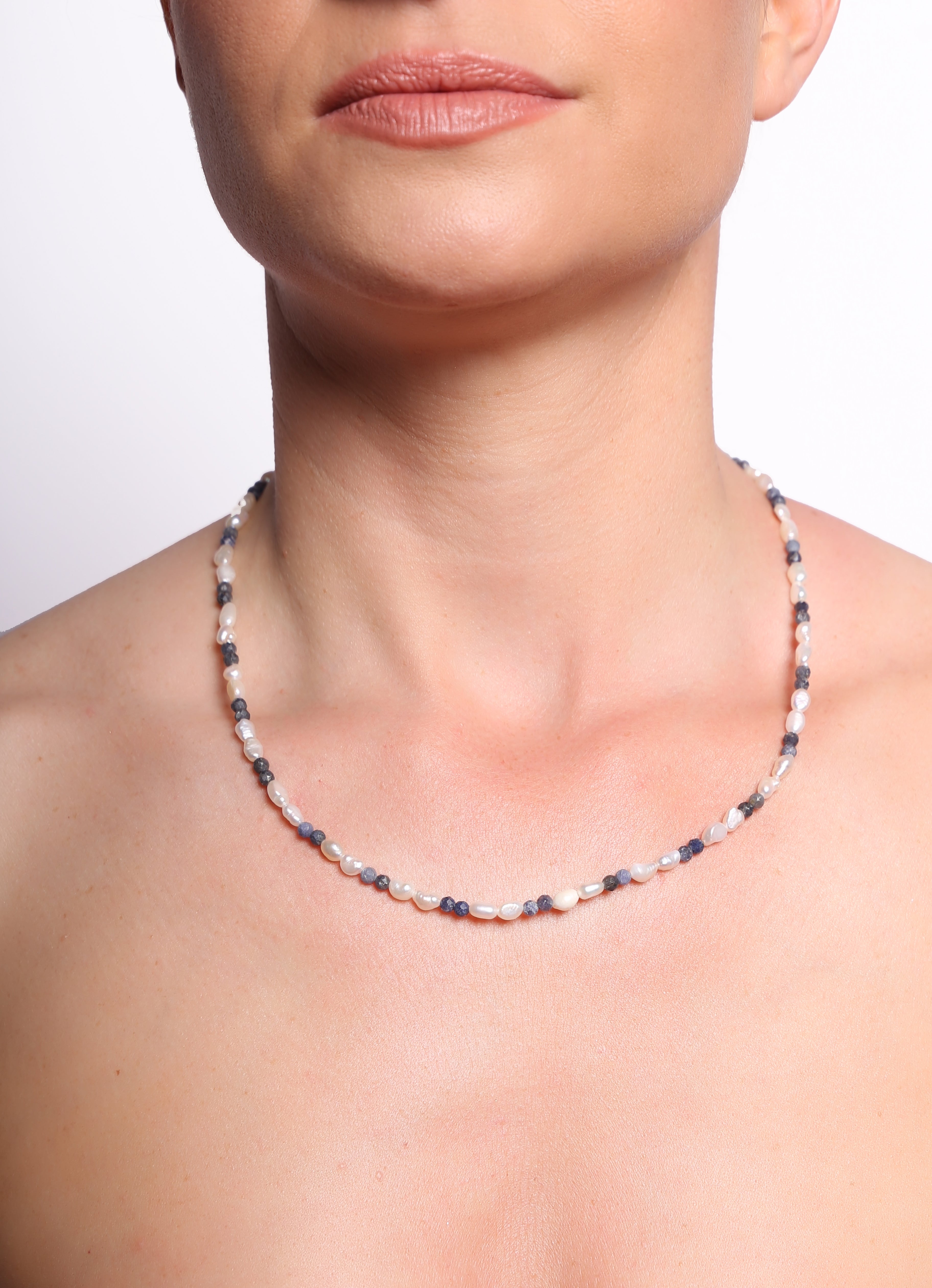 Sapphire & Freshwater Pearl Necklace