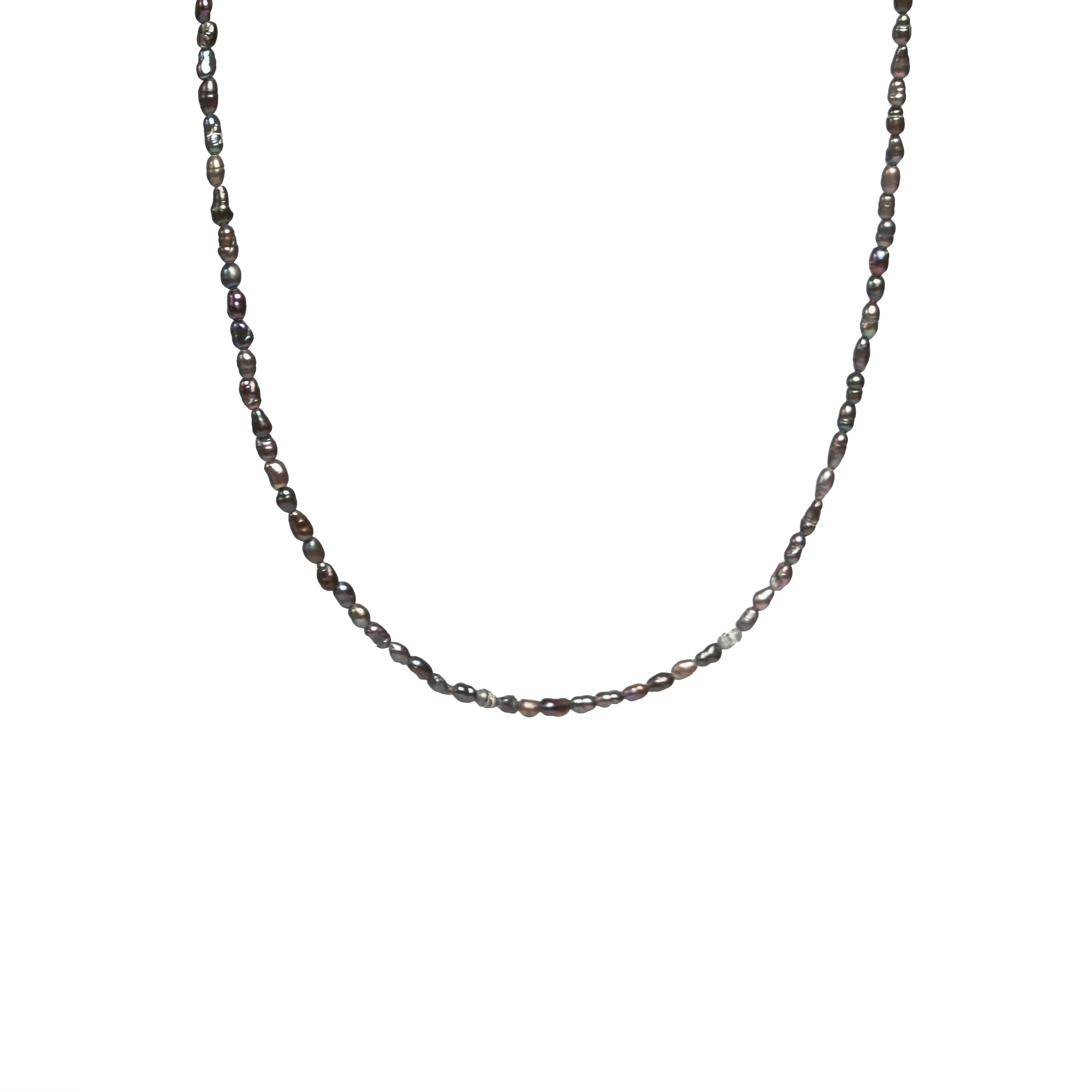 Dark Blue Keshi Pearl Necklace