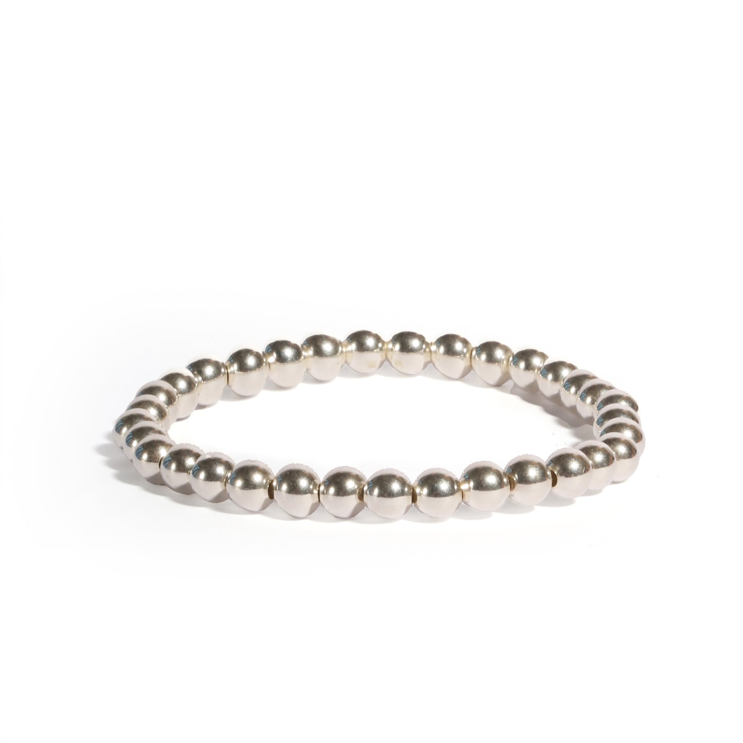 Silver Beaded Bracelet | 6mm