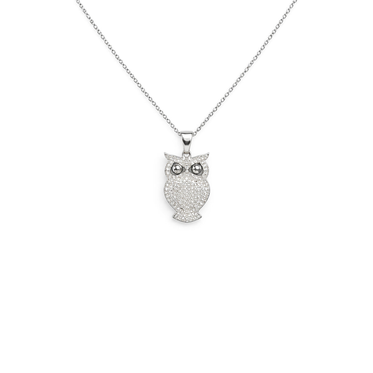 Owl Zircon Pendant Necklace