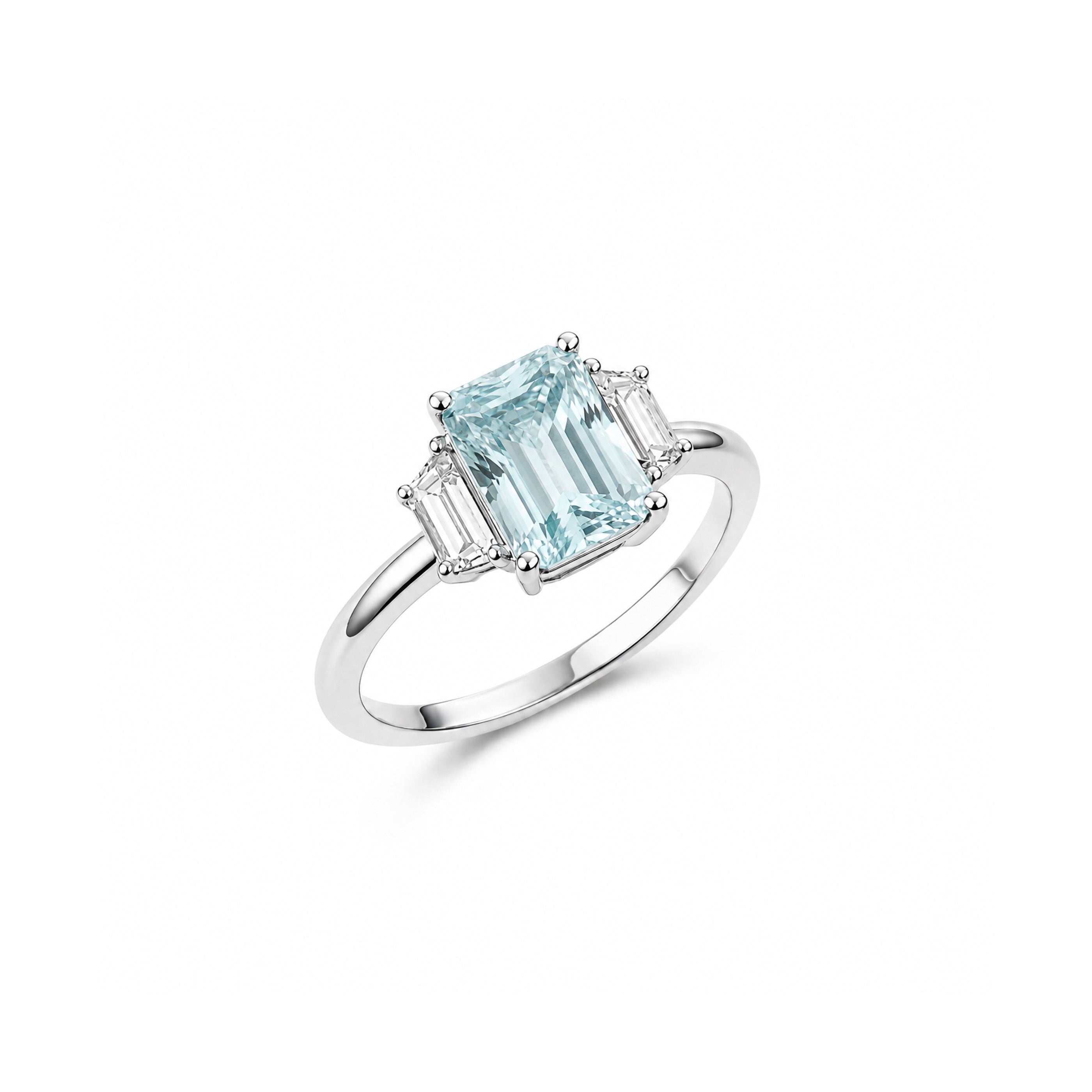 Prism Three-Stone Ring - blue