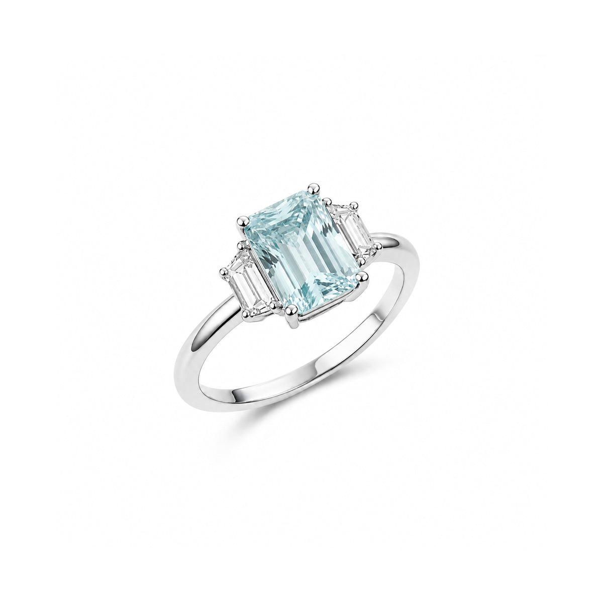 Prism Three-Stone Ring - blue