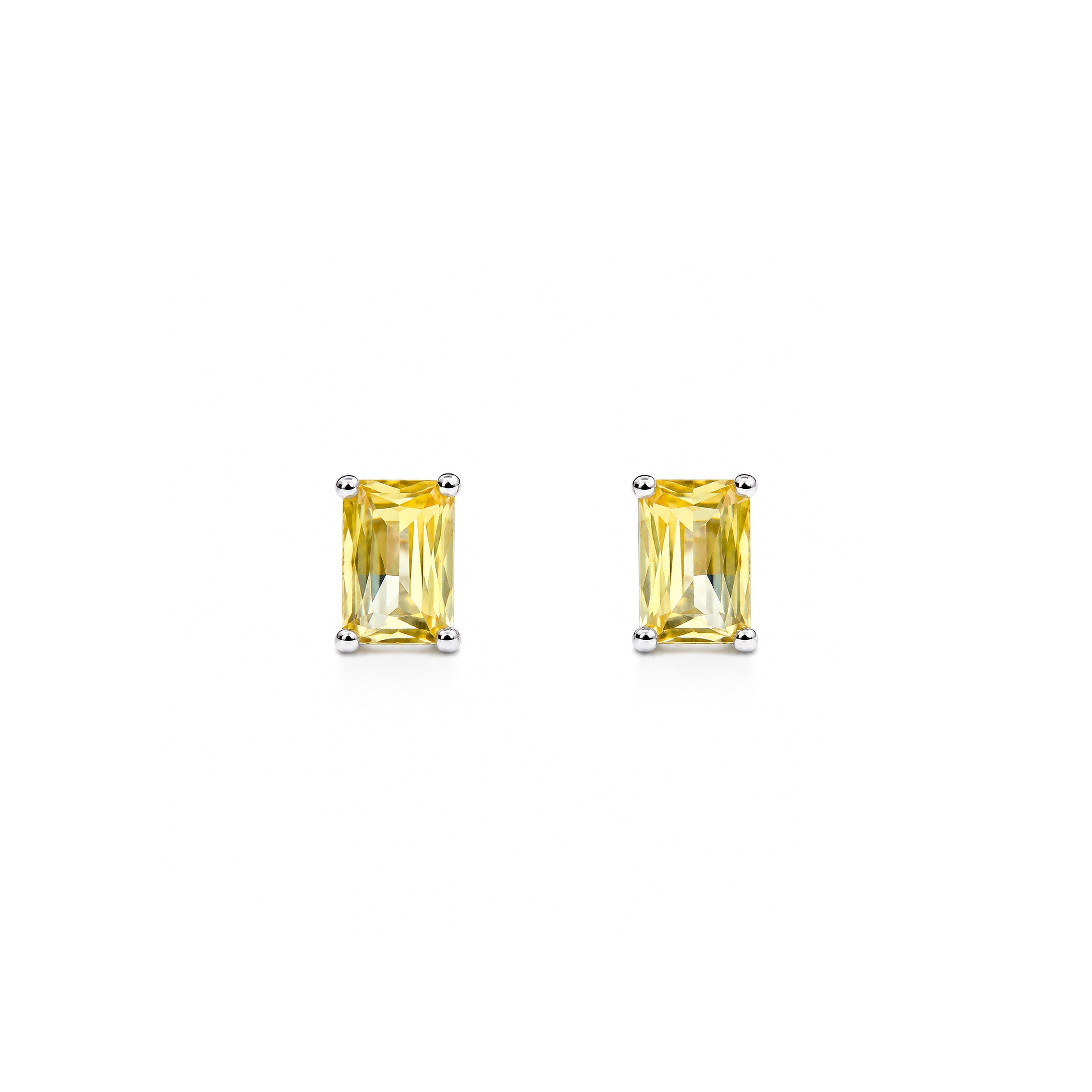 Rectangular Zirconium Stud Earrings