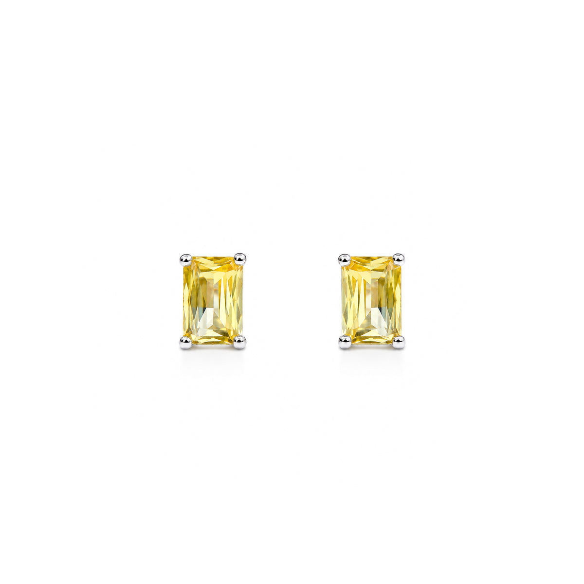 Rectangular Zirconium Stud Earrings