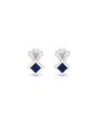 Sapphire and Diamond Earrings in 14K White Gold