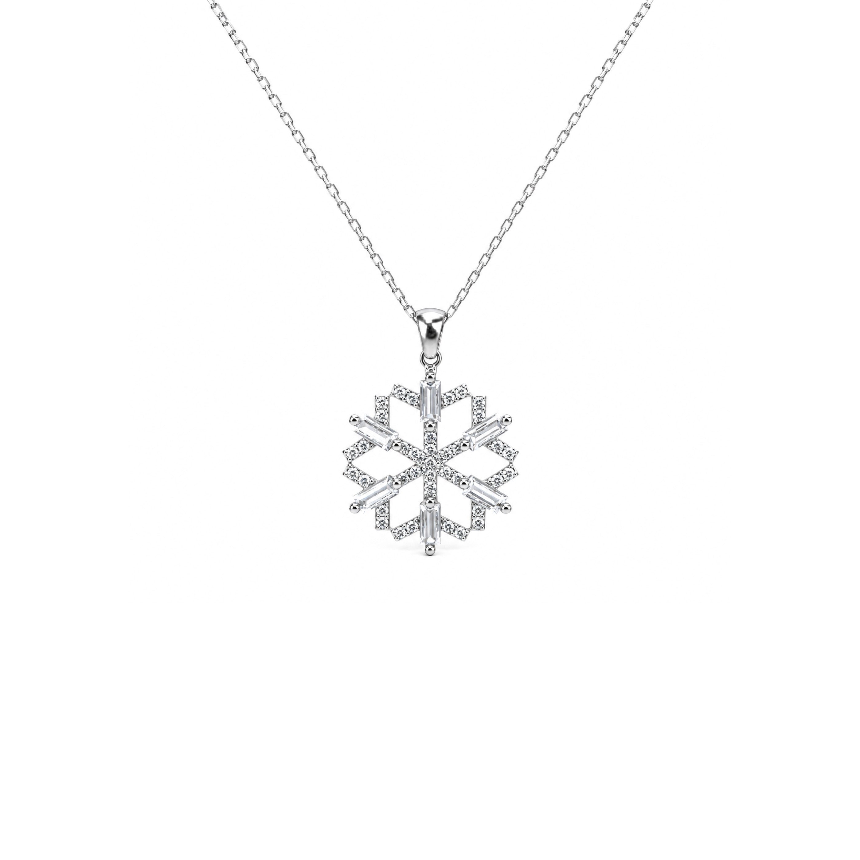 Snowflake Zircon Pendant Necklace