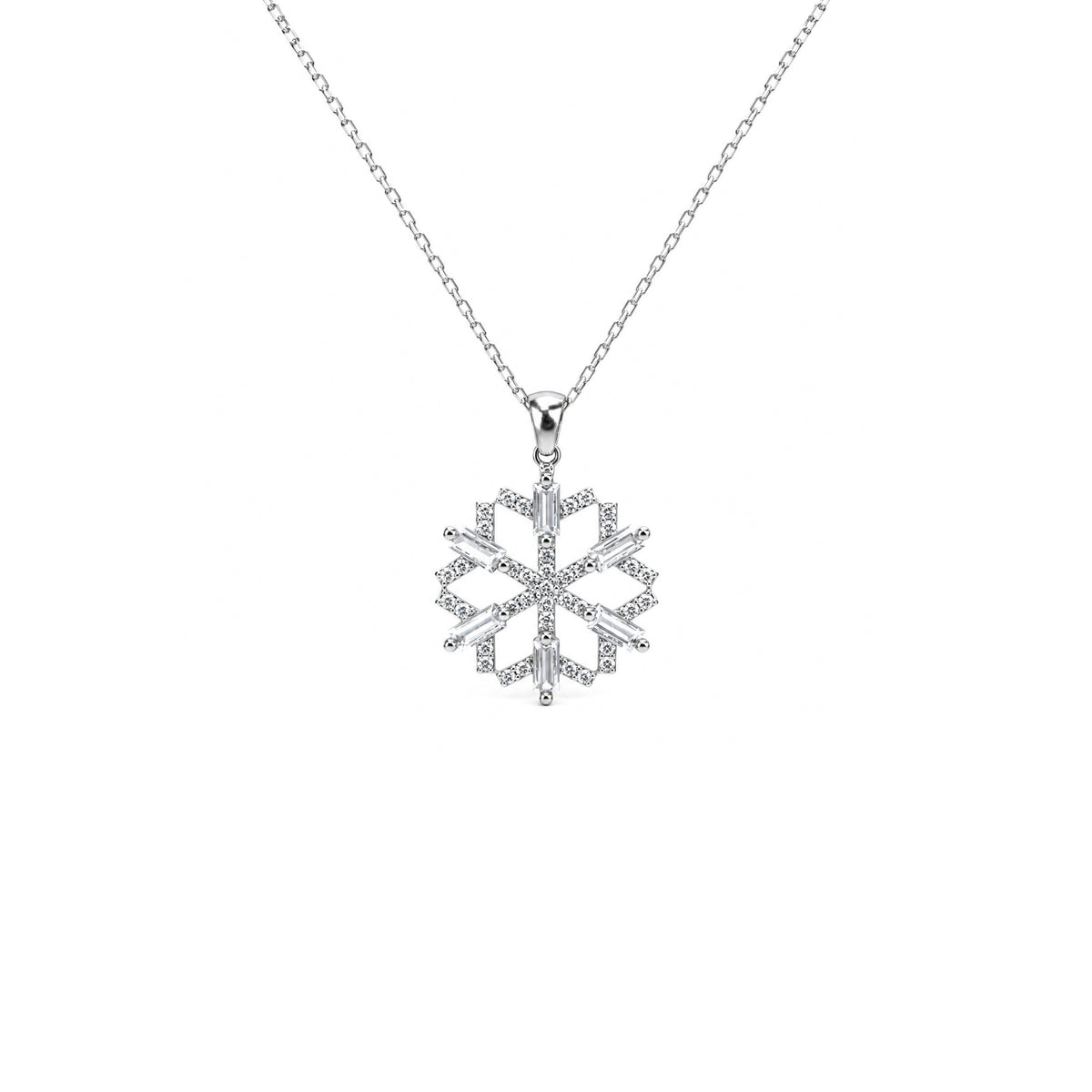 Snowflake Zircon Pendant Necklace