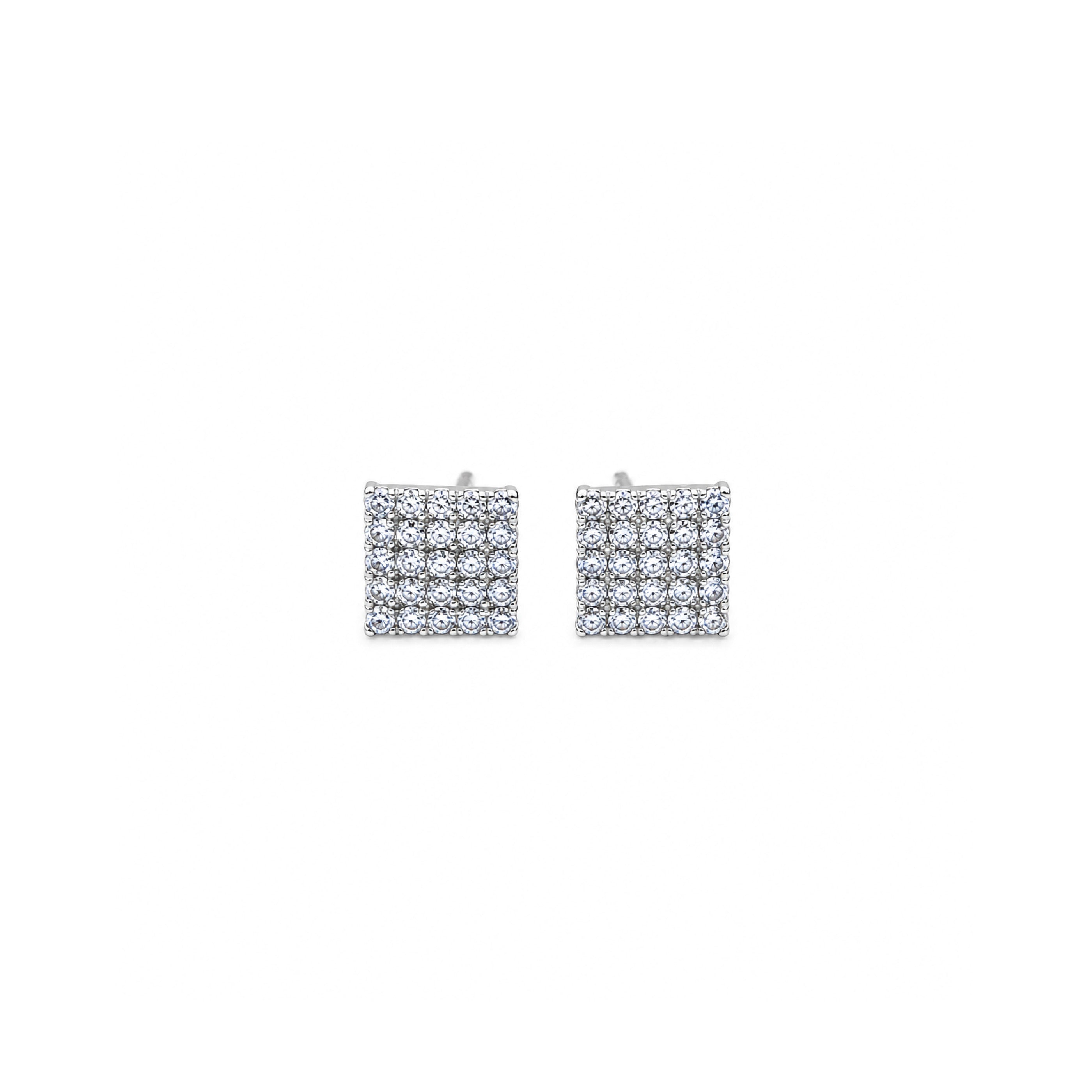 Square Zirconium Stud Earrings
