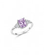 Triangular Zircon Three-StoneRing-purple
