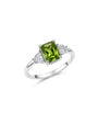 Triangular Zircon Three-Stone Ring-green
