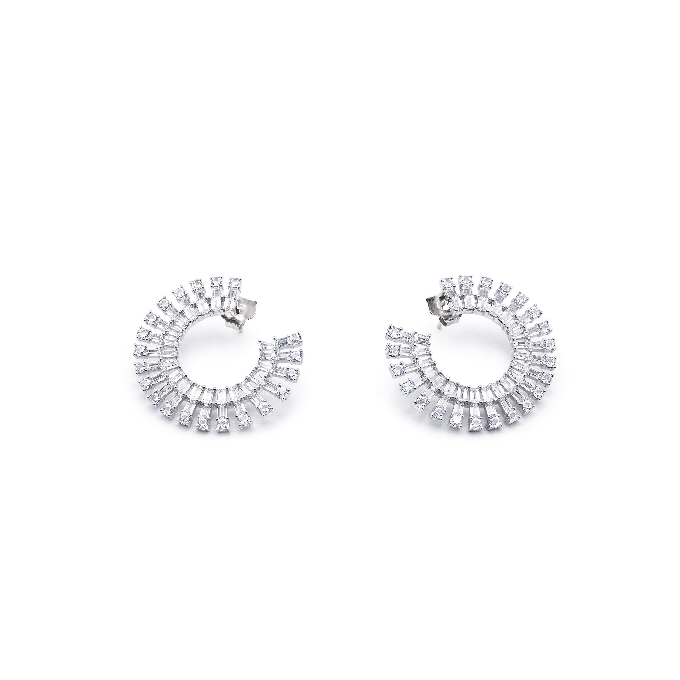 Zircon Fan Hoop Earrings