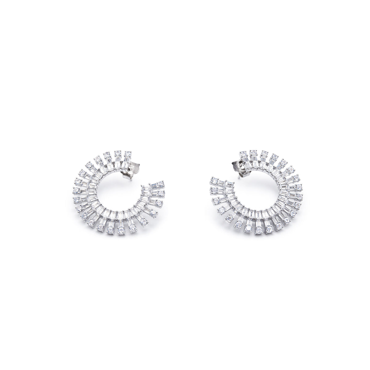Zircon Fan Hoop Earrings