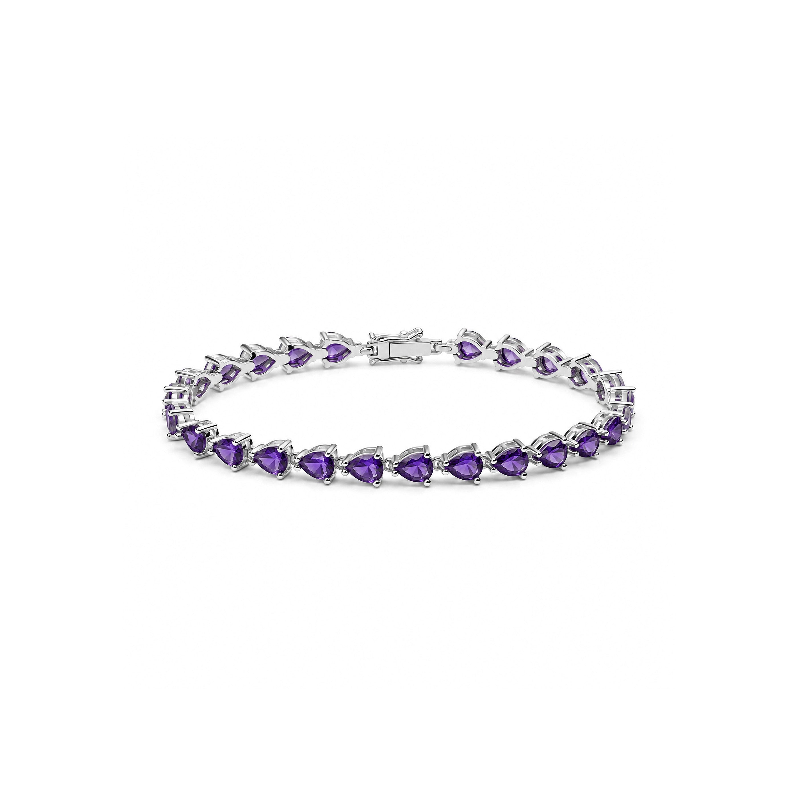 Zirconium Teardrop Bracelet - purple