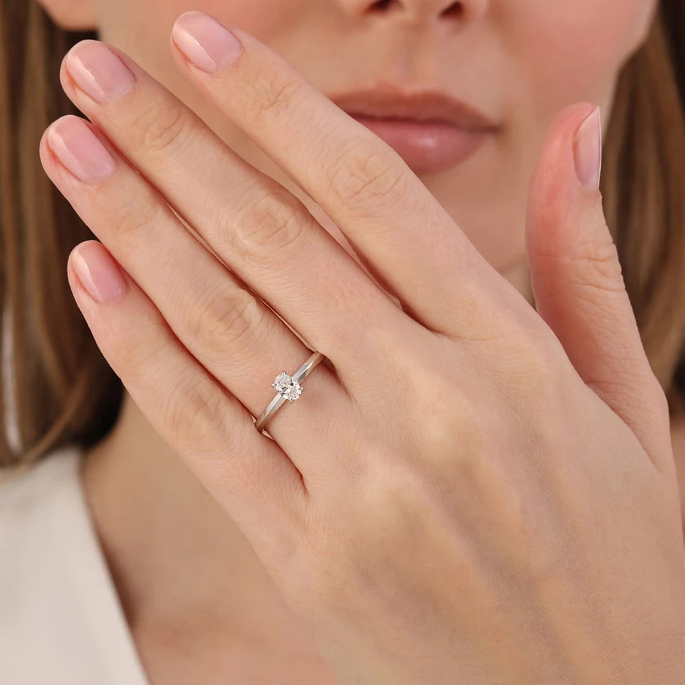 0.30 Carat Oval Solitaire Diamond Ring