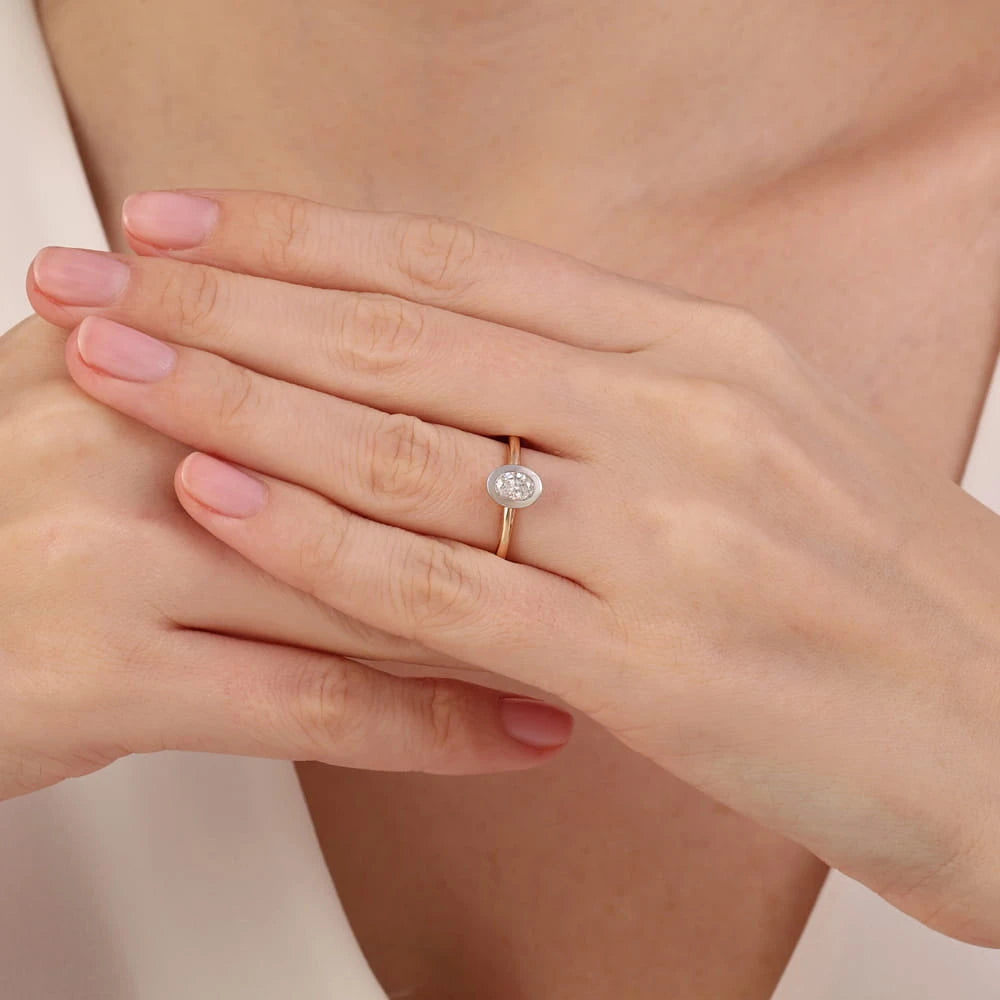 0.39 Carat Oval Solitaire Diamond Ring