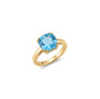 14K Gold Blue Topaz Ring