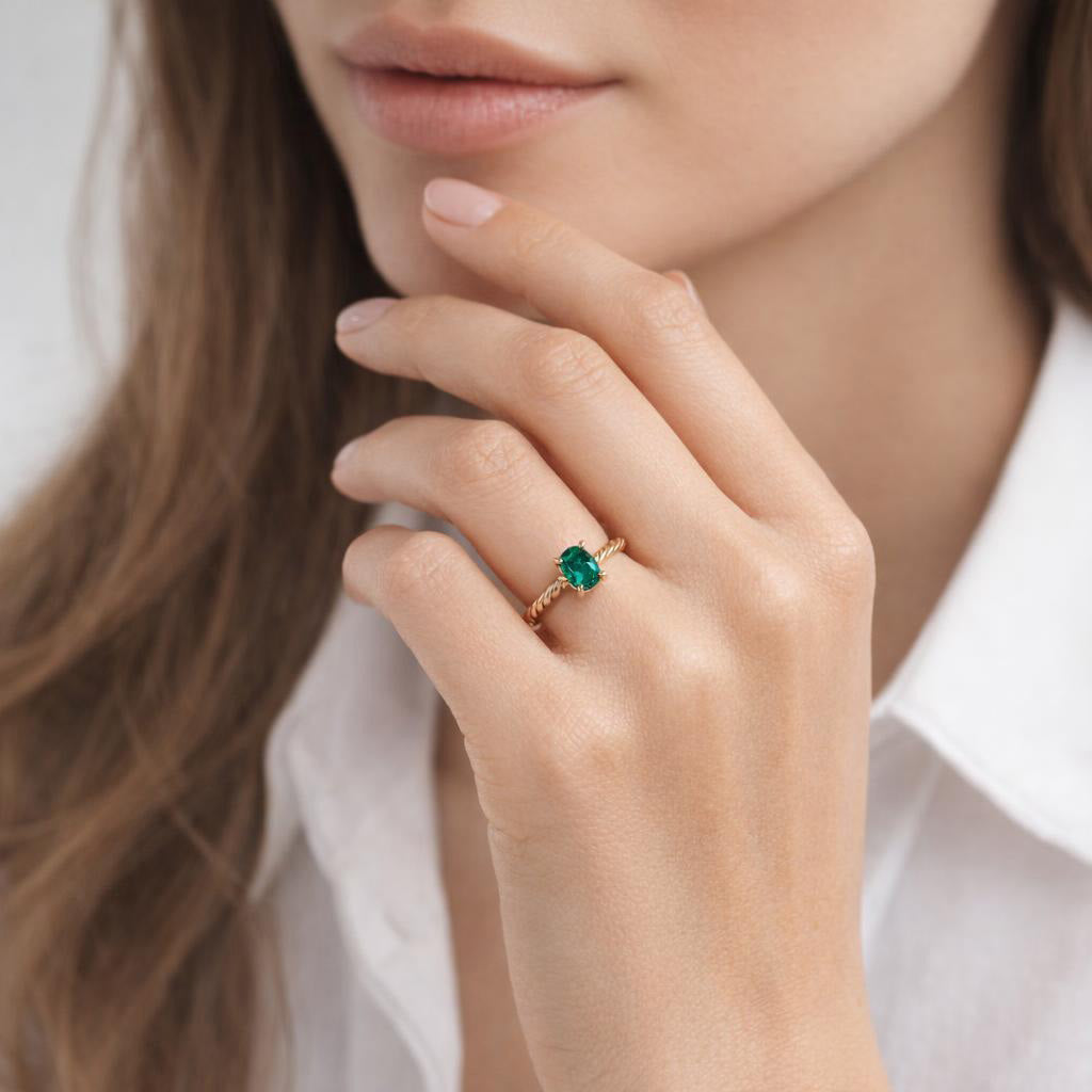 Twisted en or 18K avec Émeraude