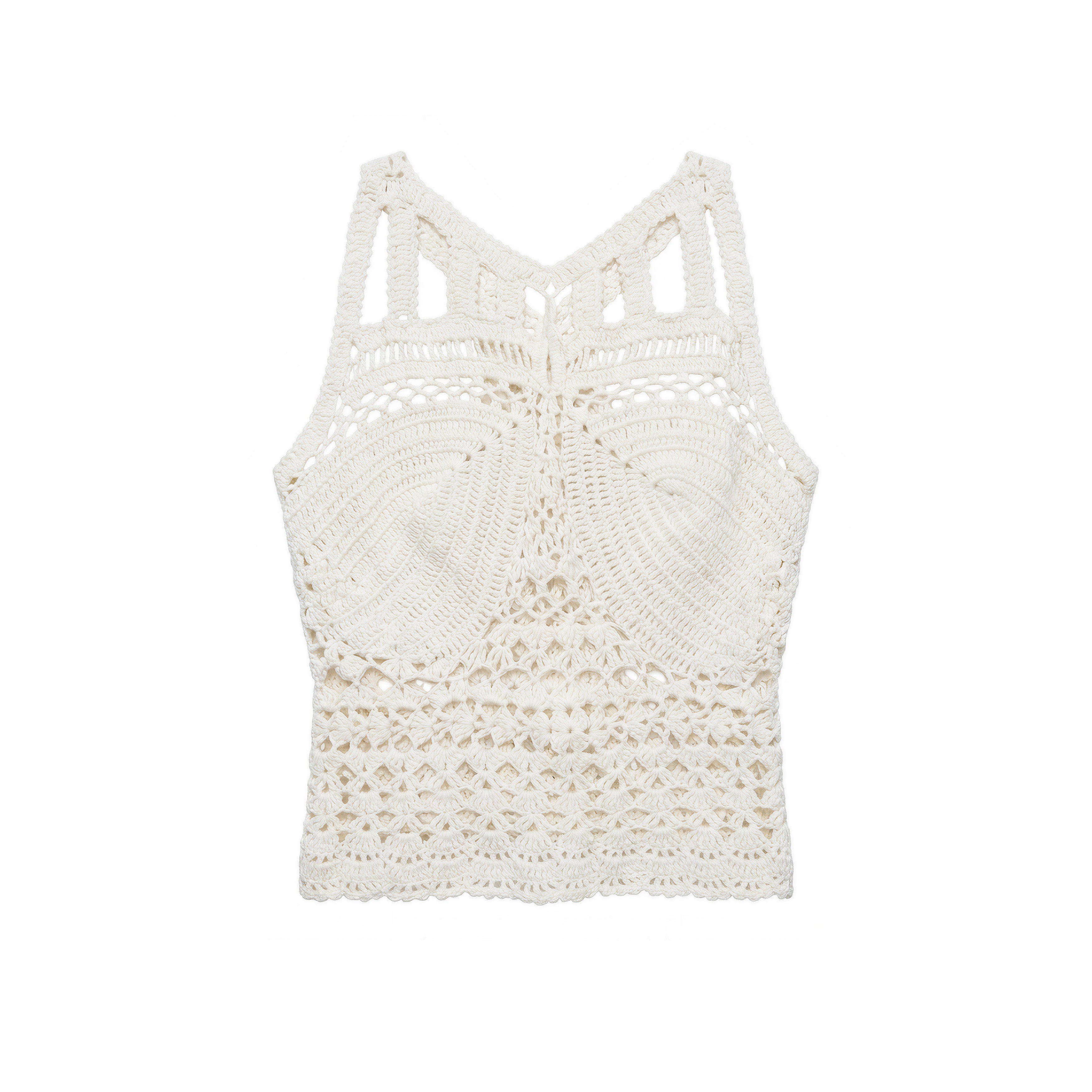 Caraco en crochet blanc crème