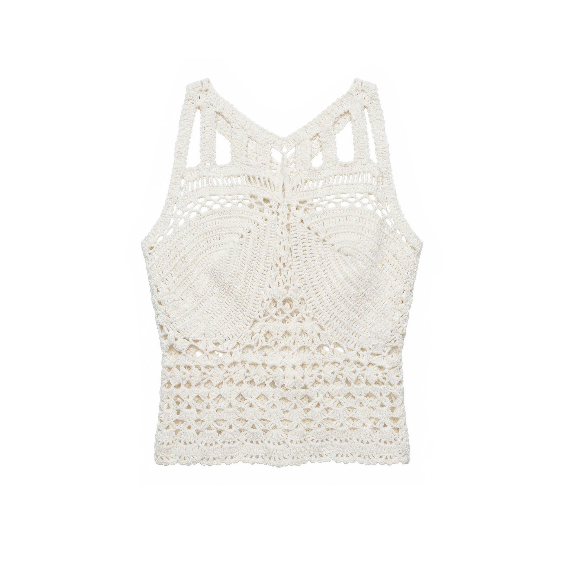 Caraco en crochet blanc crème