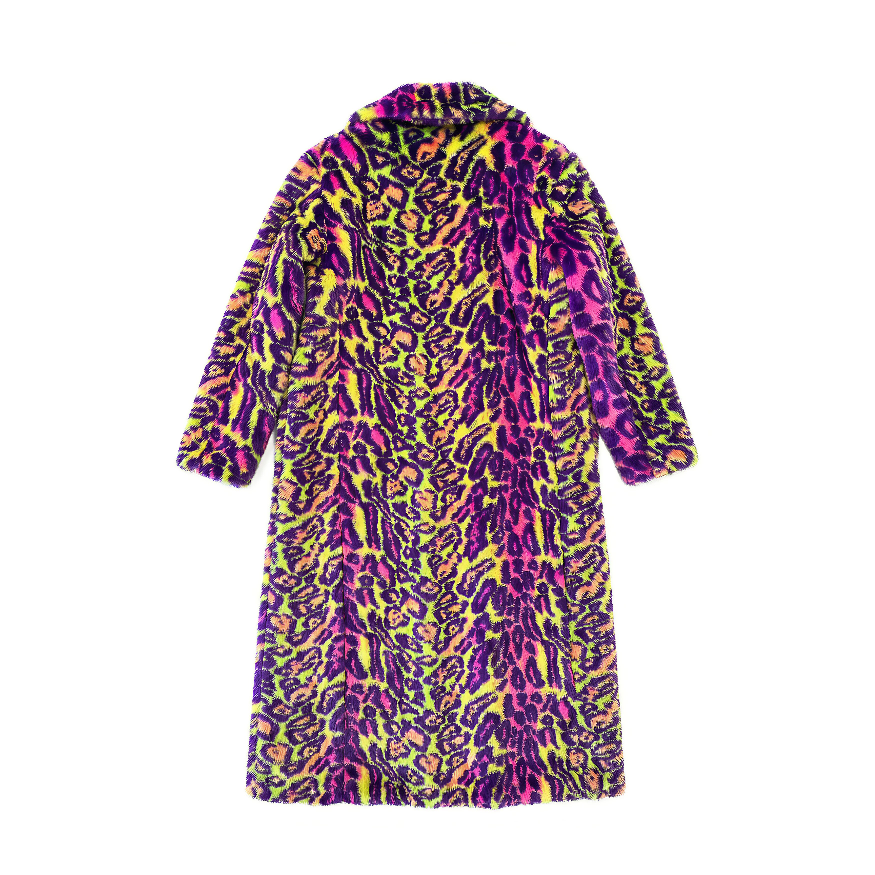 Neon Maxi Faux Fur Coat