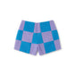 The Blue-Purple Checkerboard Alpaca Mini Shorts