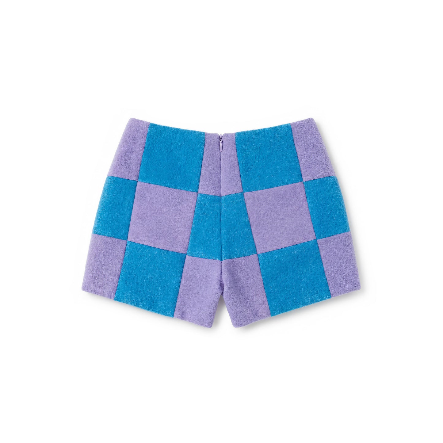 The Blue-Purple Checkerboard Alpaca Mini Shorts