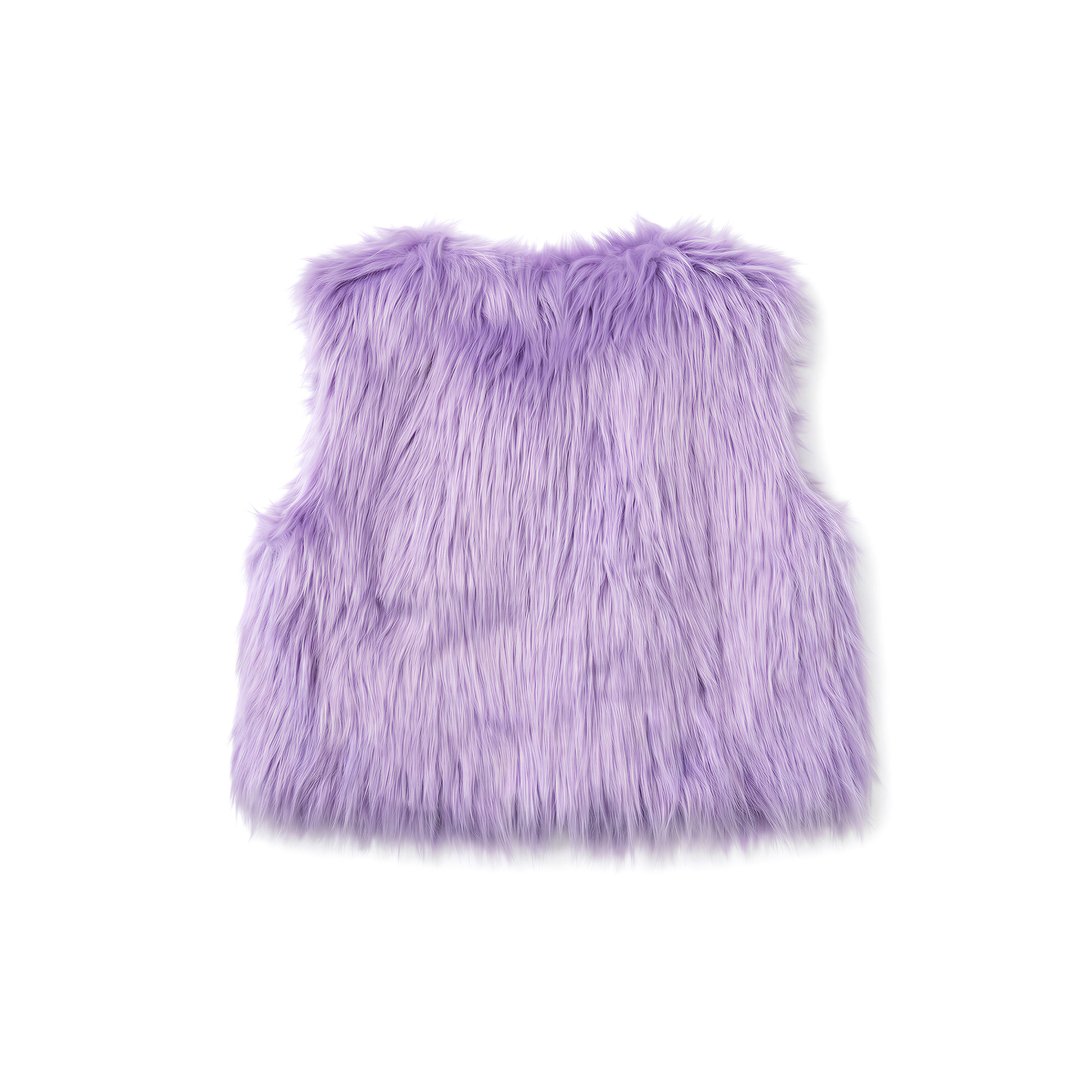 Gilet court en fausse fourrure lavande