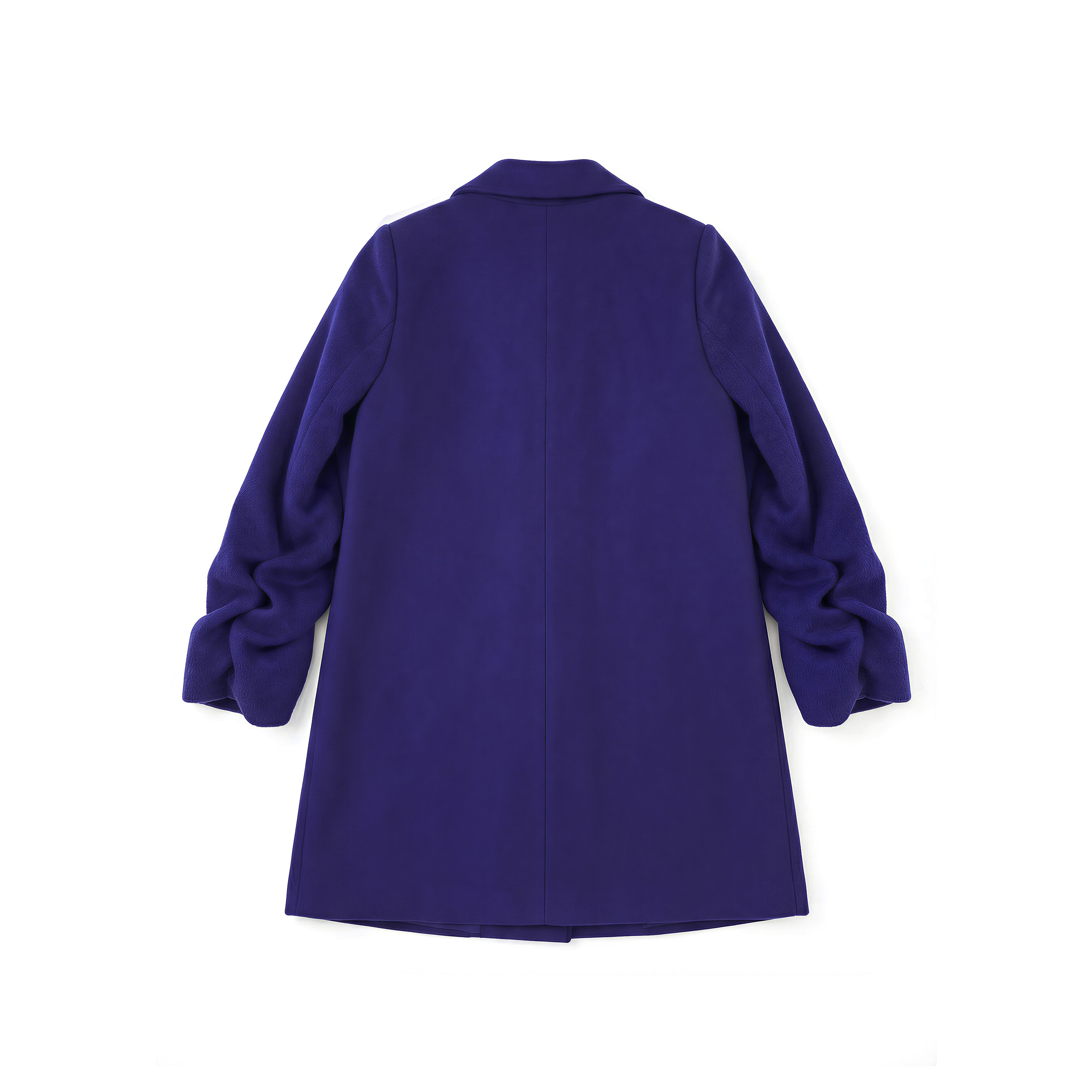 Abrigo de alpaca índigo con cintura ceñida