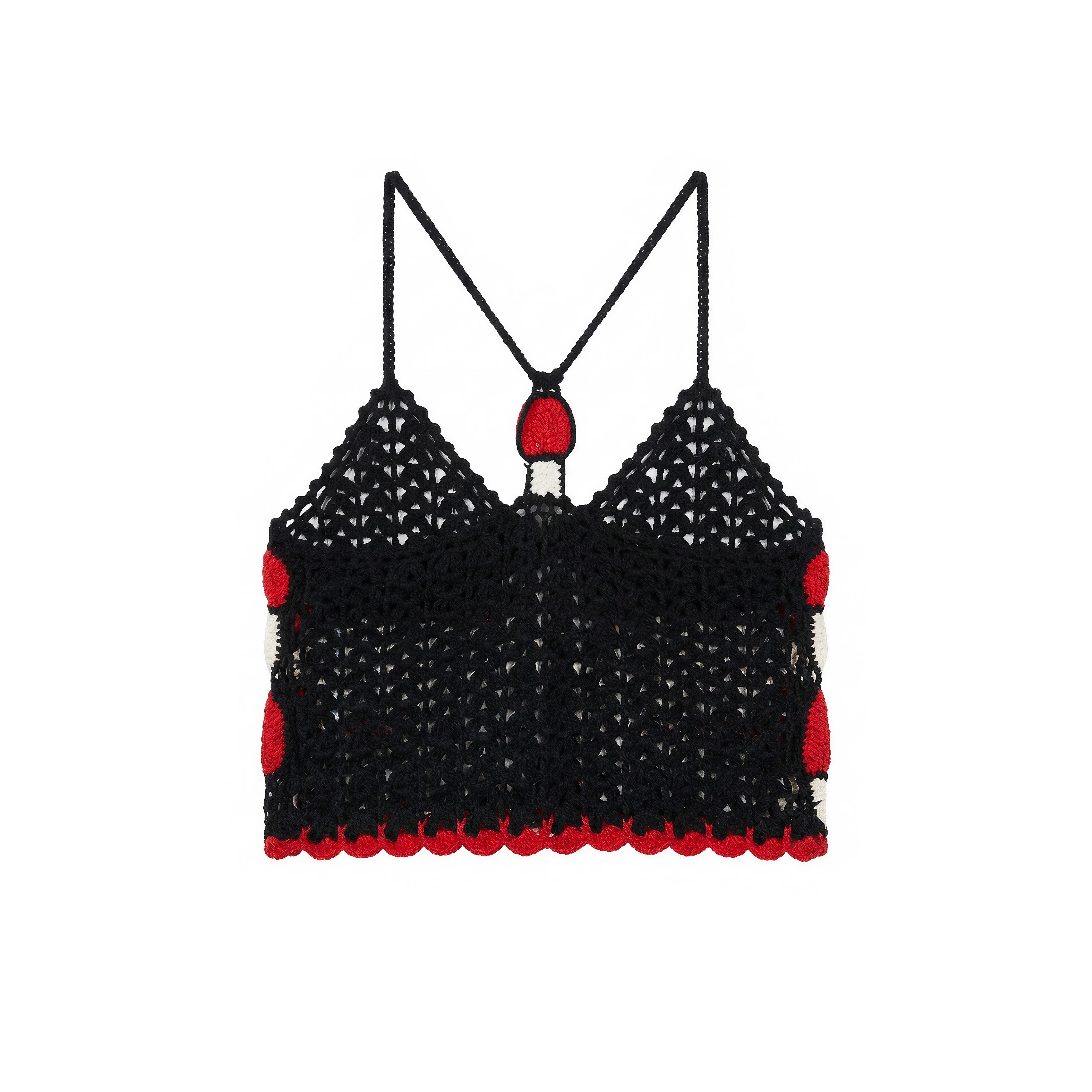 Caraco en crochet artisanal à motif champignon