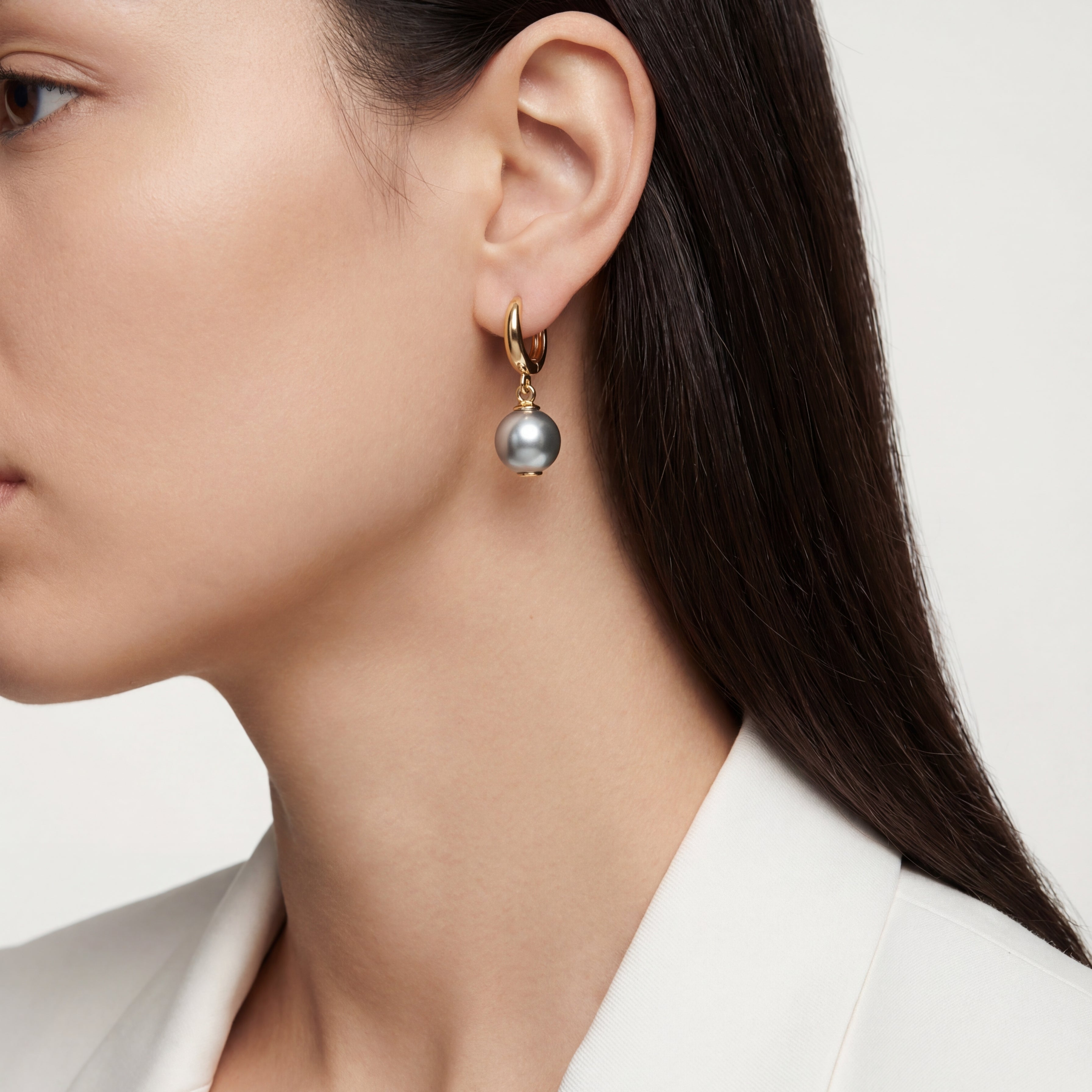 Pendientes de perla negra de Tahití | Oro de 14 quilates