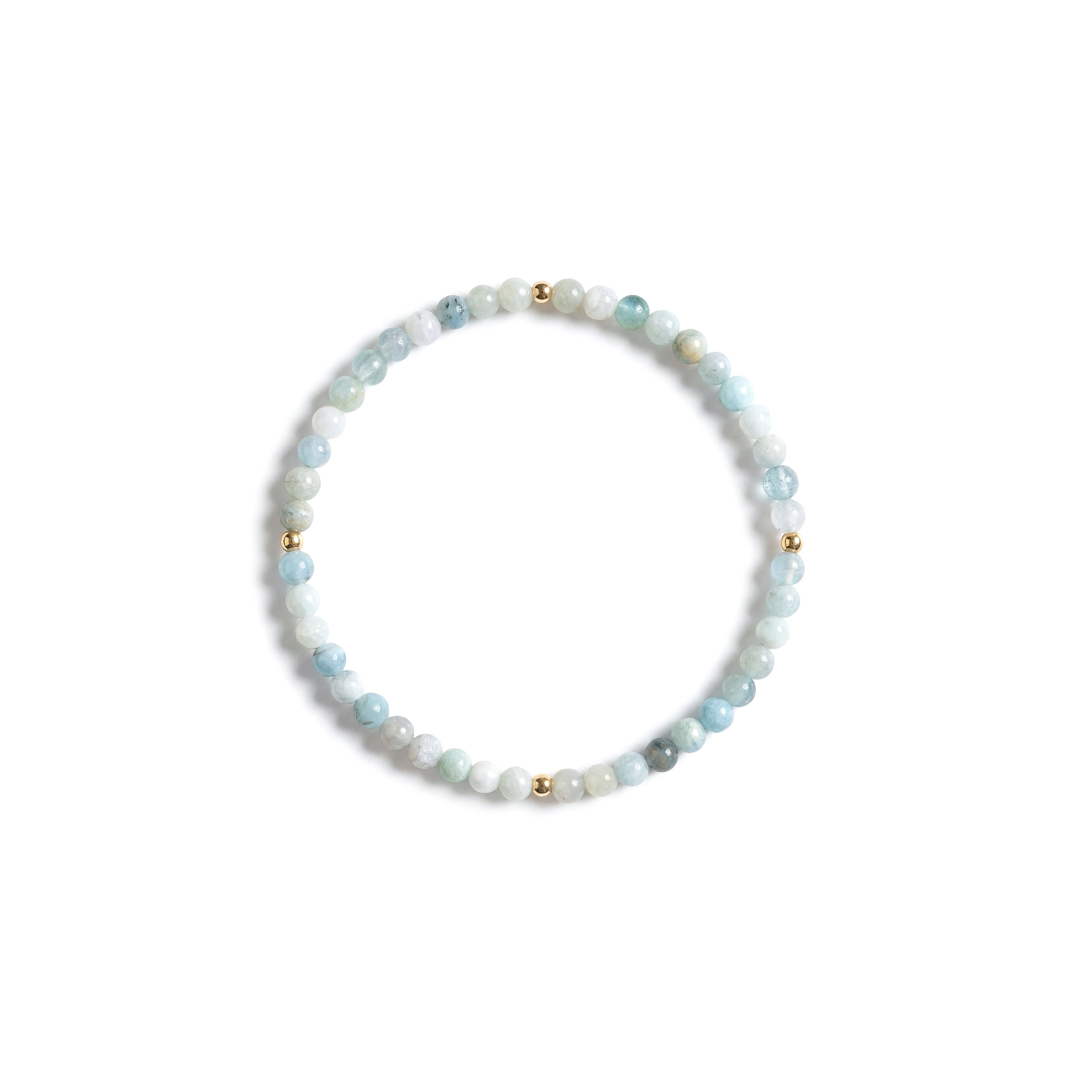 Bracelet en aigue-marine et or 14K