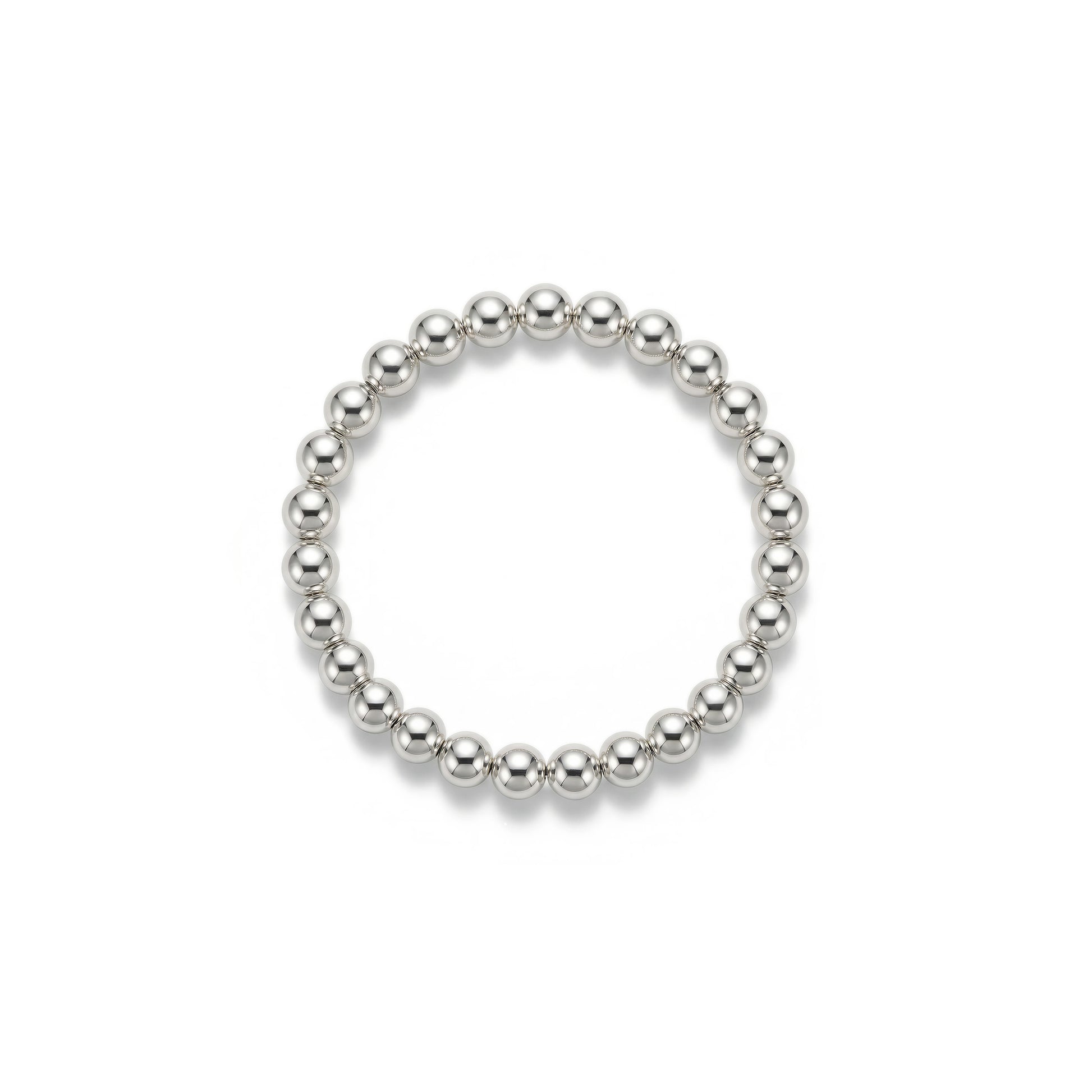 Pulsera de cuentas de plata | 6 mm 