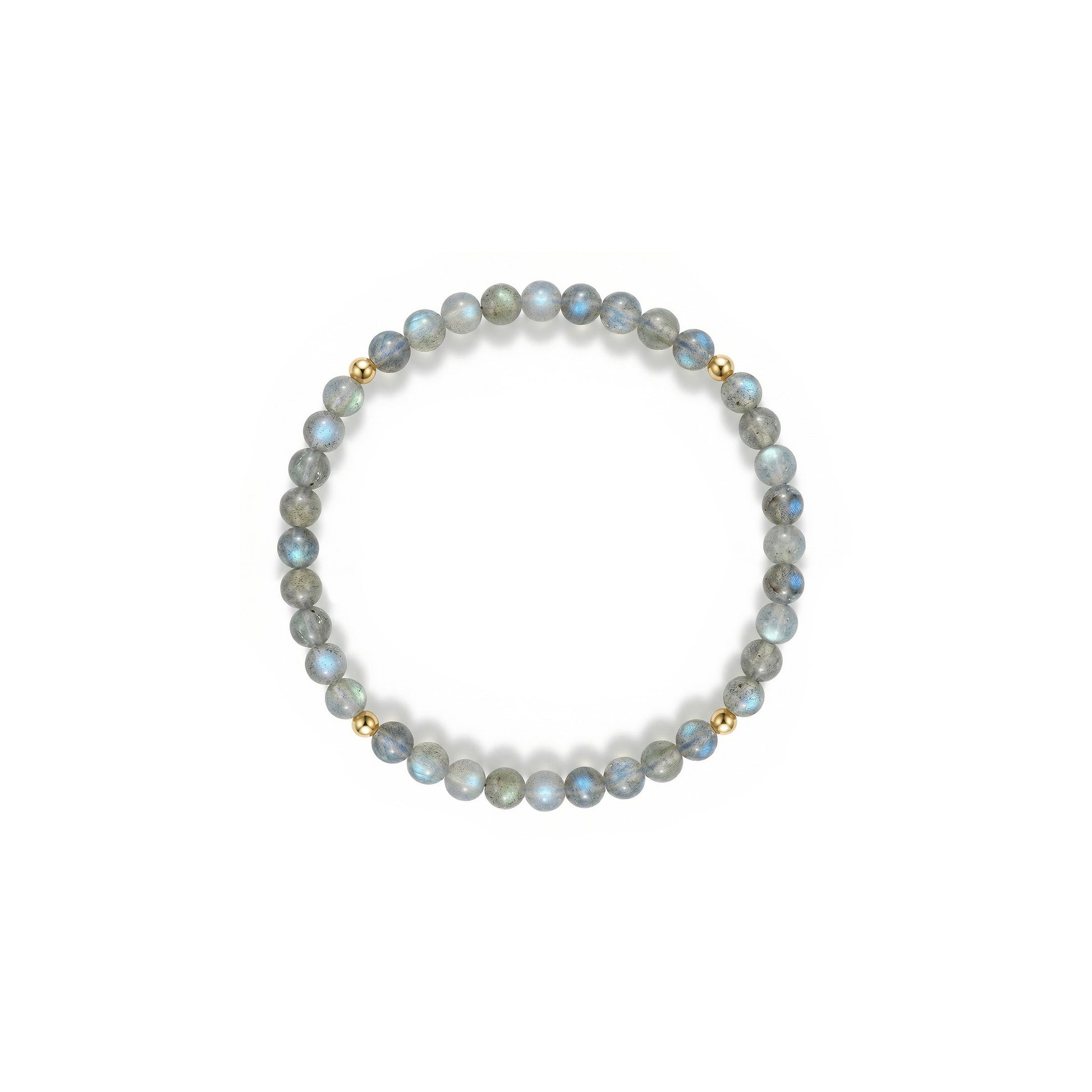 Pulsera de labradorita y oro de 14K