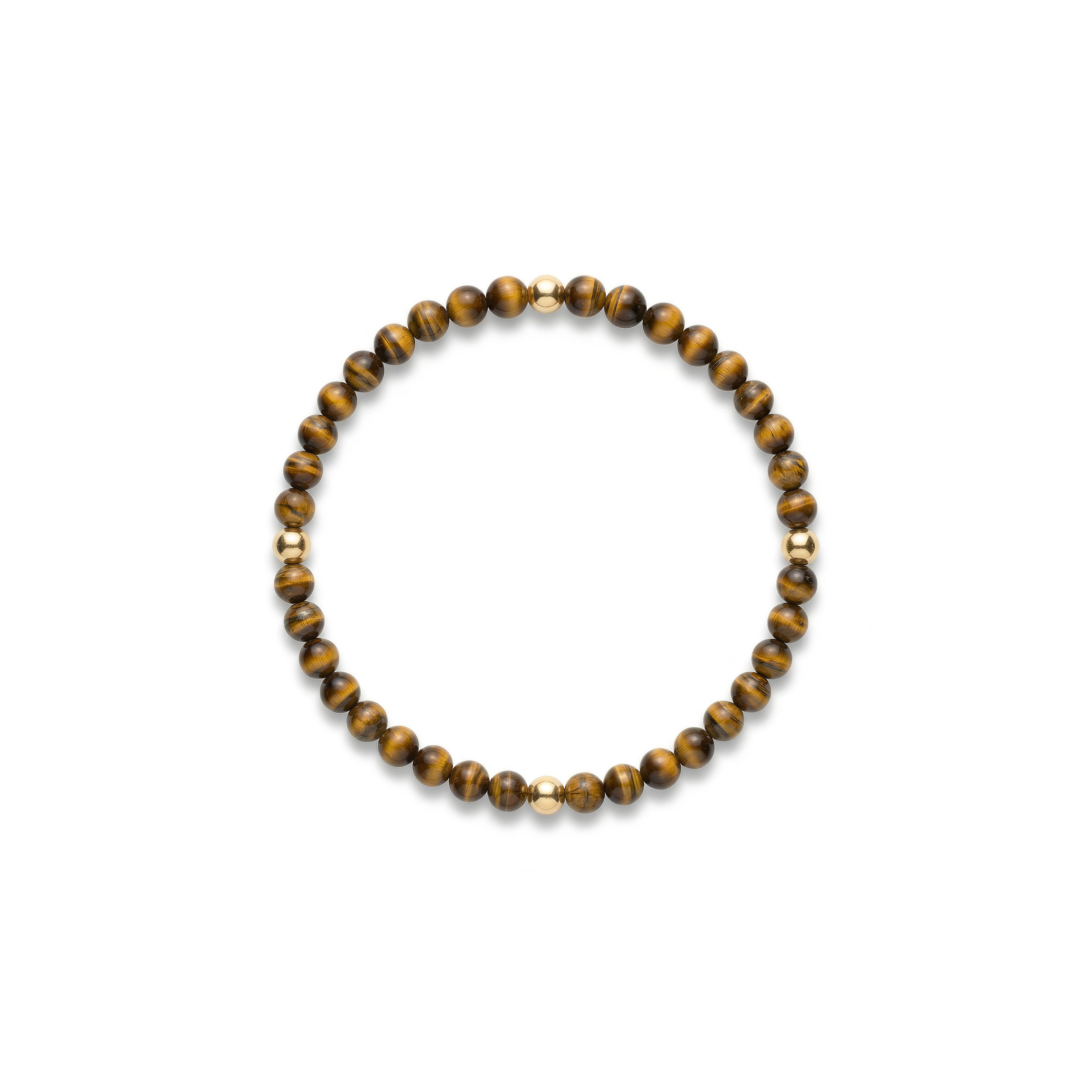 Bracelet en œil de tigre et or 14K