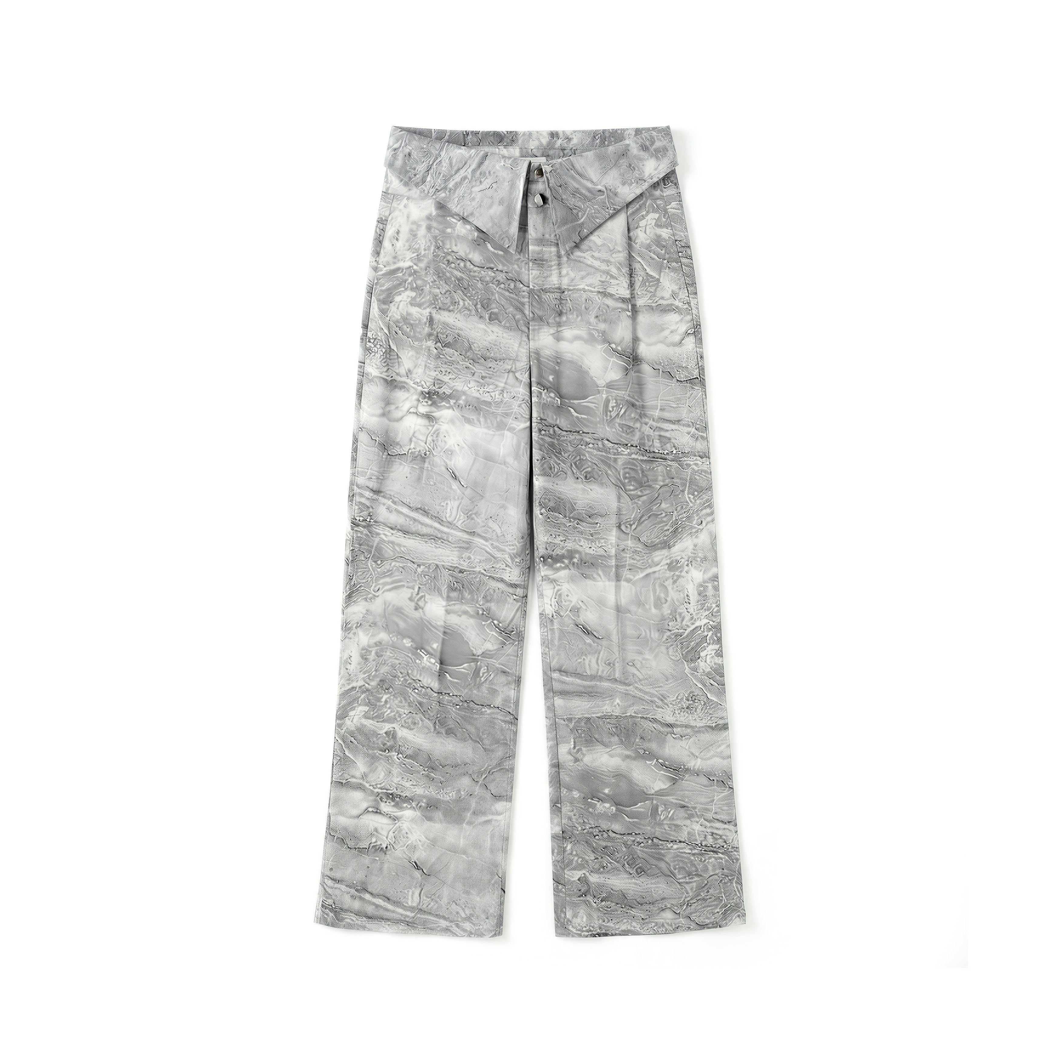 Pantalon en coton imprimé marbré