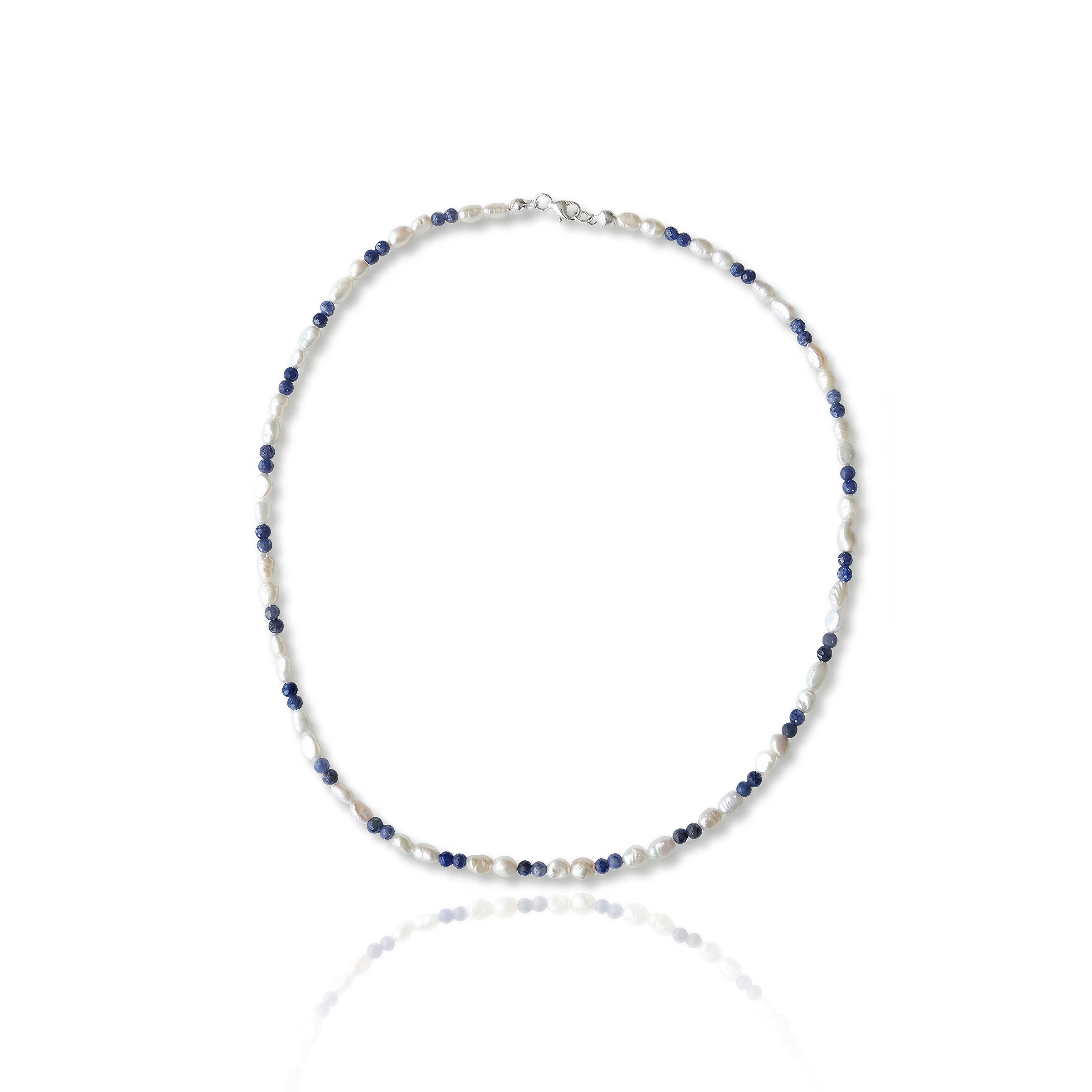 Sapphire & Freshwater Pearl Necklace