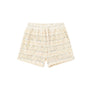 Short en maille pointelle rayé beige