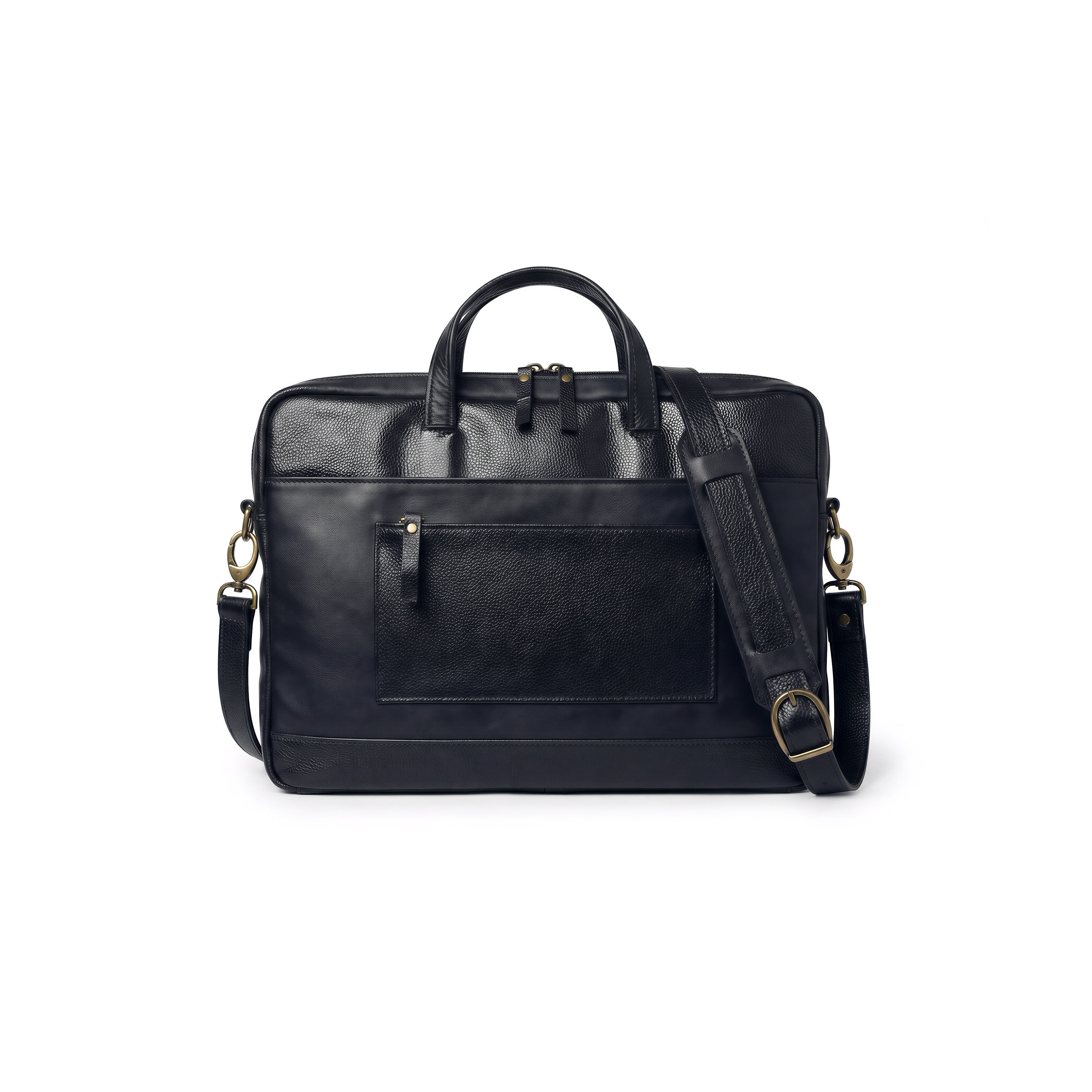 Sac pour ordinateur portable en cuir d’agneau bleu nuit