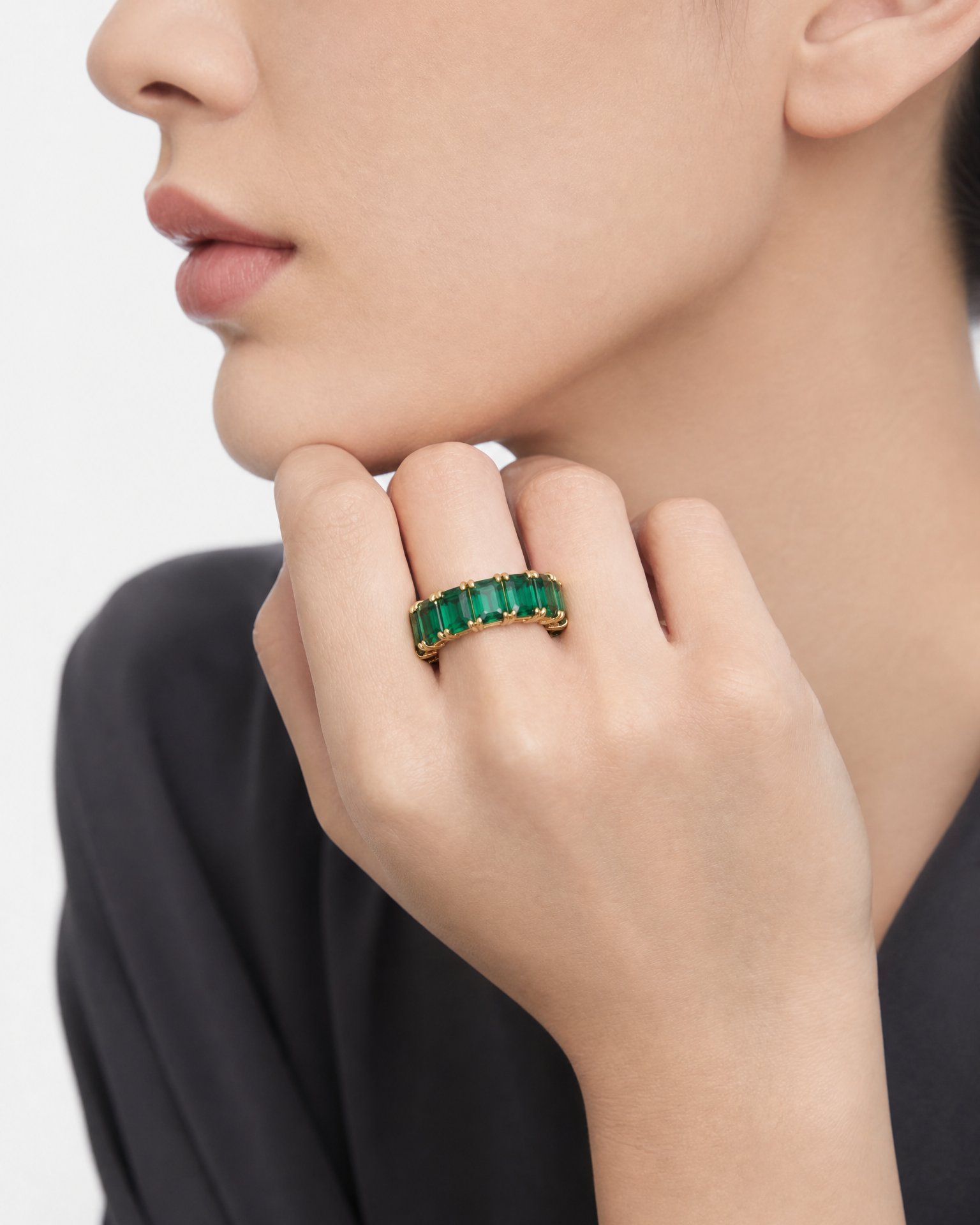Anillo de eternidad – Esmeralda sintética