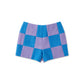 The Blue-Purple Checkerboard Alpaca Mini Shorts