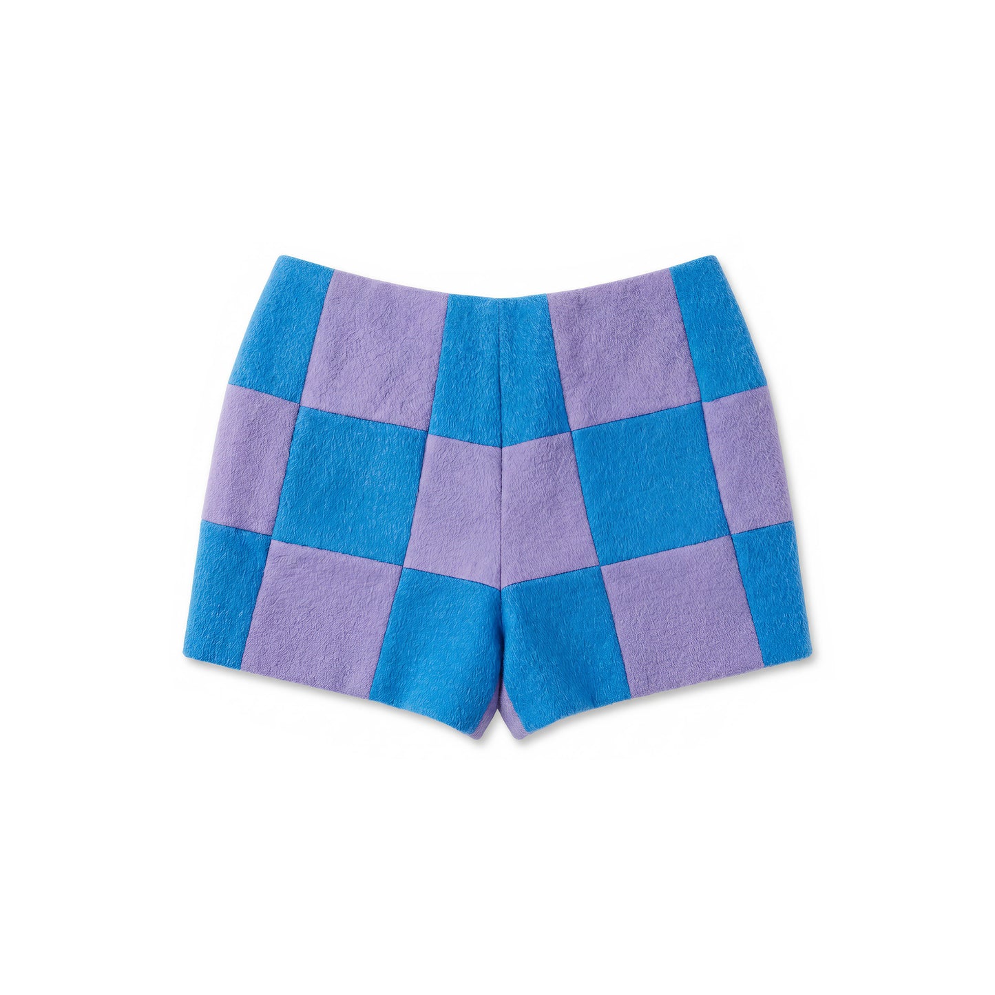 The Blue-Purple Checkerboard Alpaca Mini Shorts