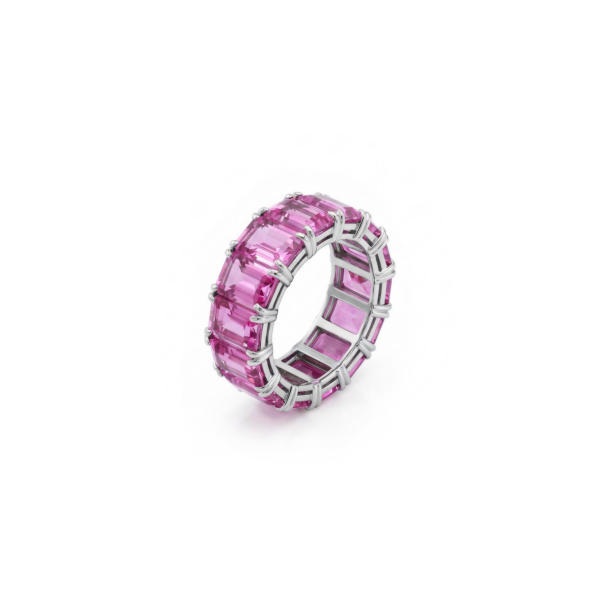 Anillo de eternidad – Zafiro rosa sintético