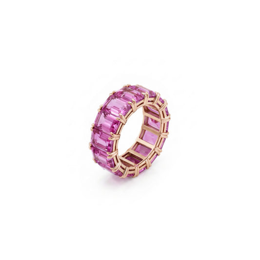Eternity Ring – Pink Sapphire Synthetic 14K Rose Gold